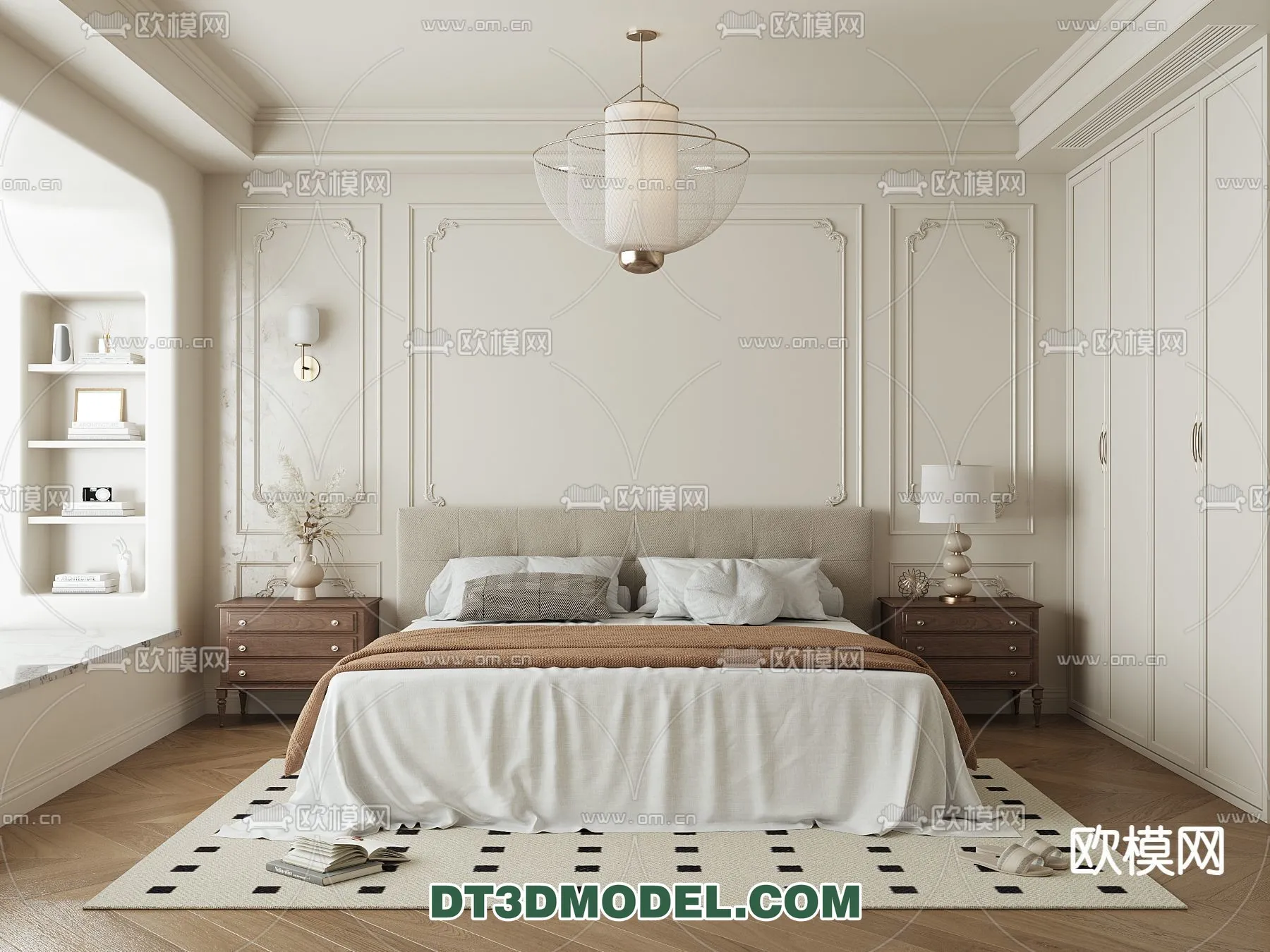 Bedroom - France Style - Interior 3D Scene - 004
