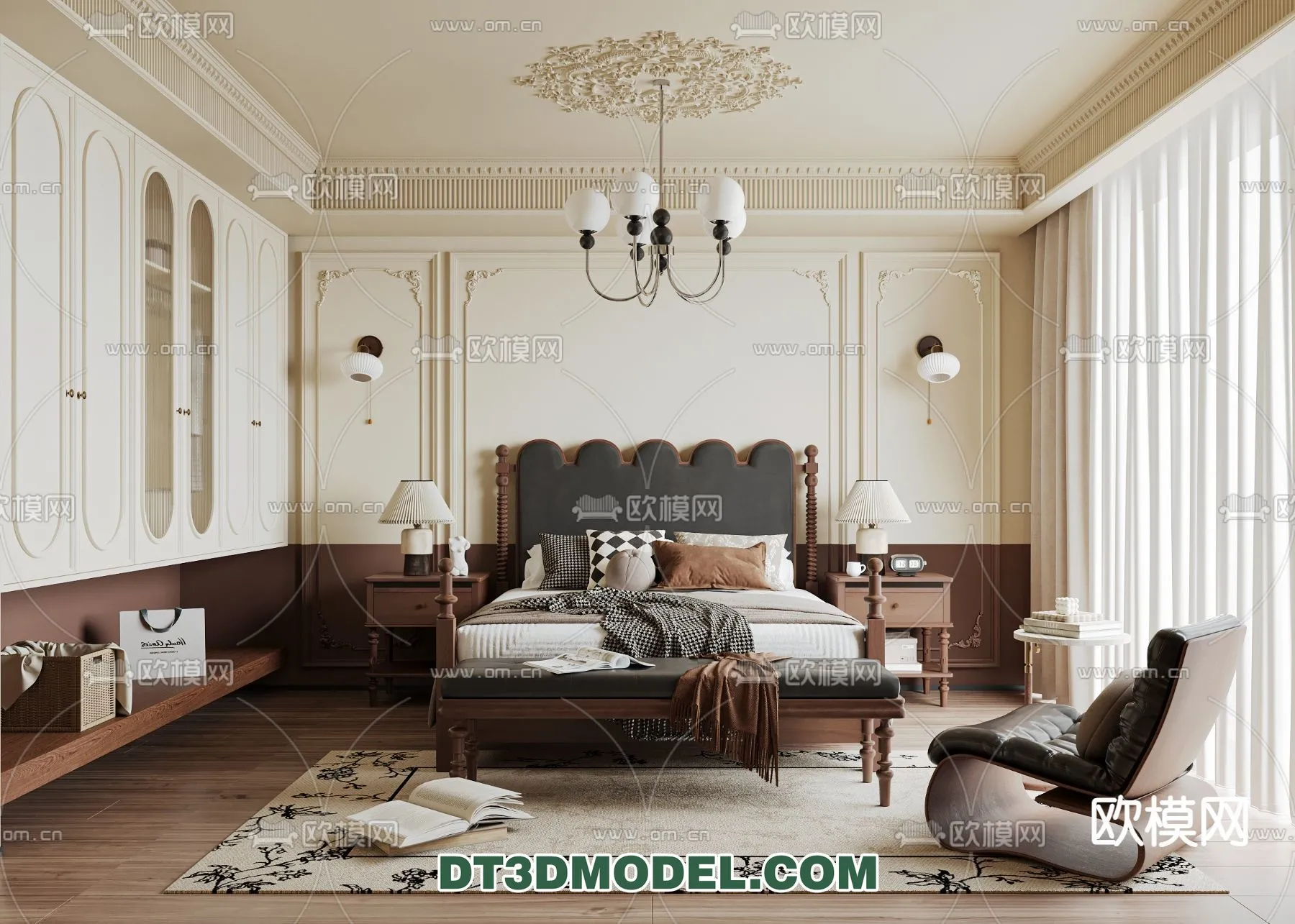 Bedroom - France Style - Interior 3D Scene - 005