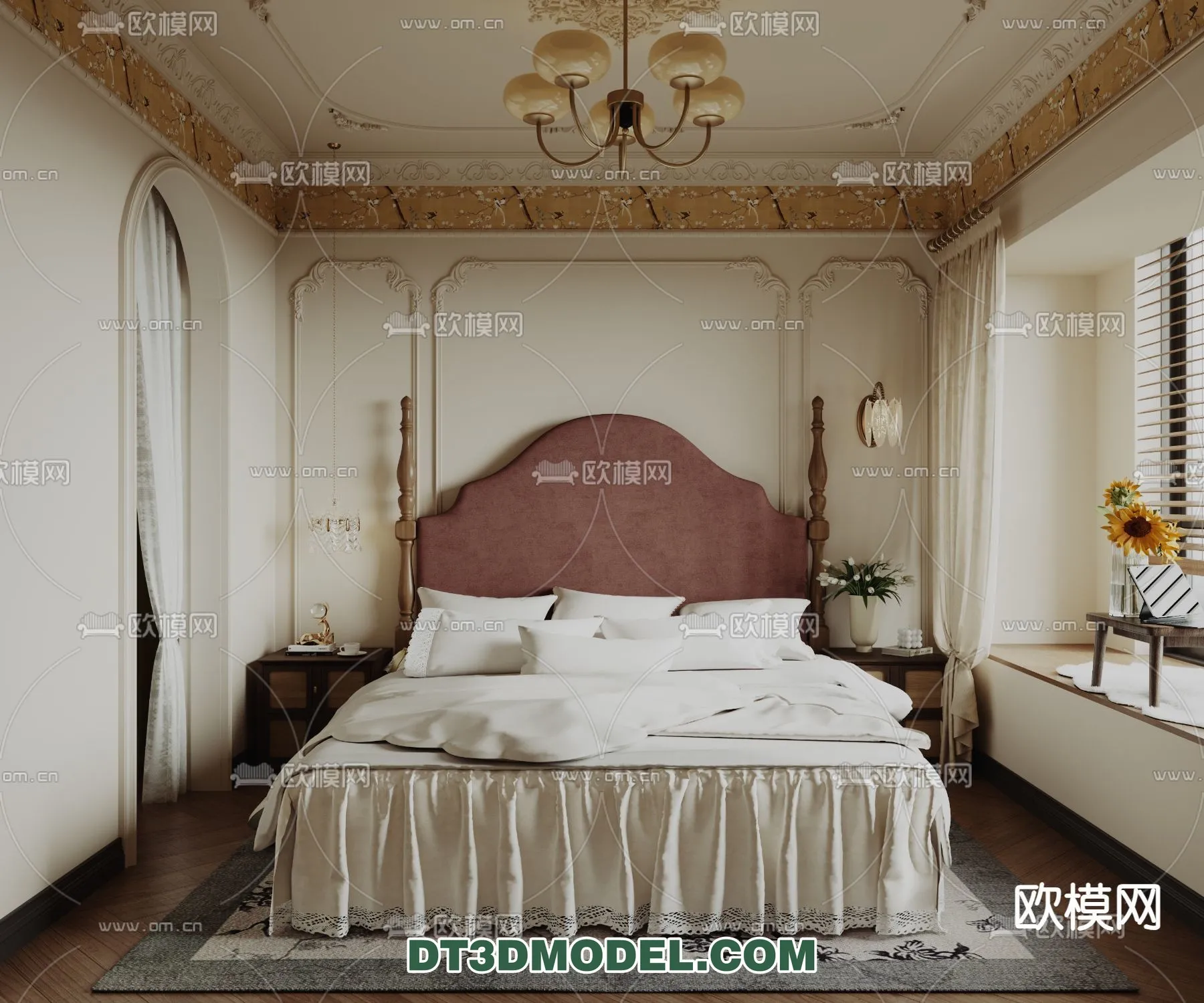 Bedroom - France Style - Interior 3D Scene - 006