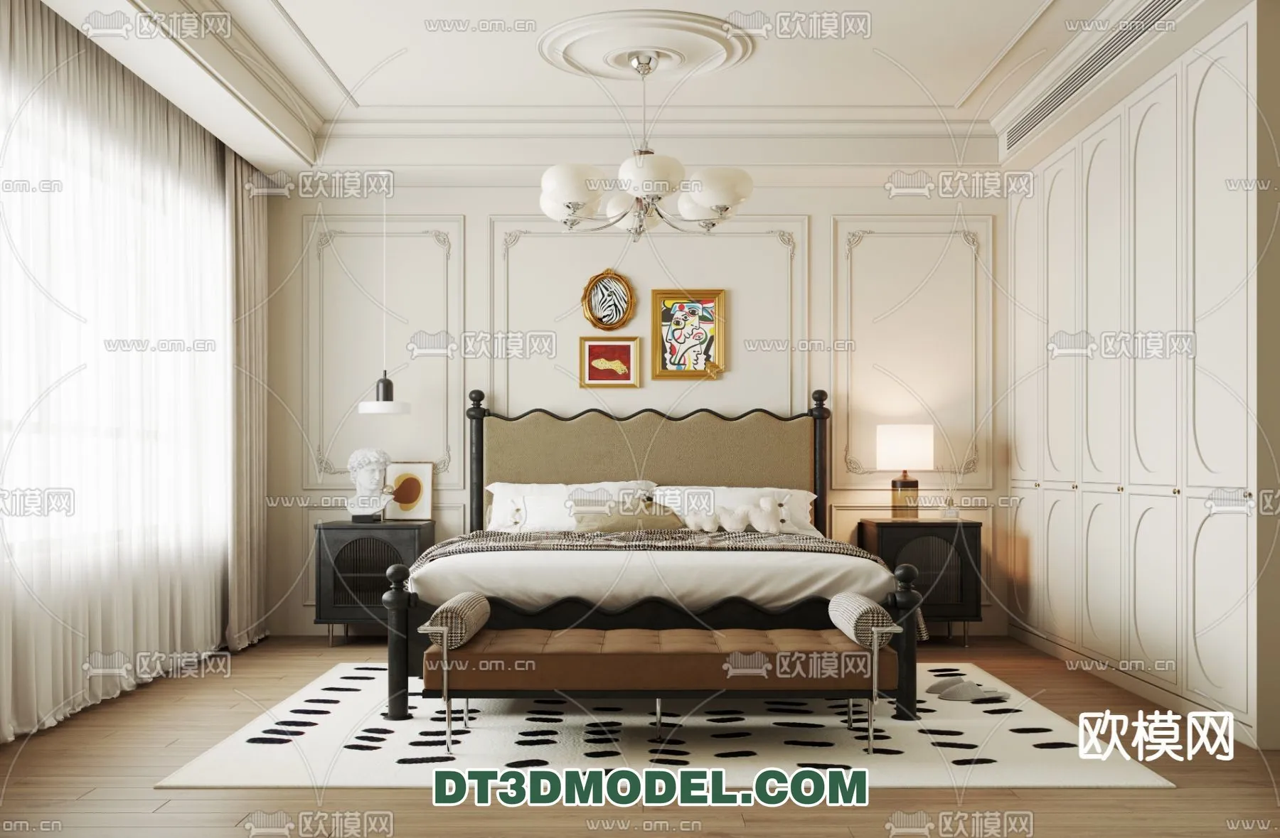 Bedroom - France Style - Interior 3D Scene - 007