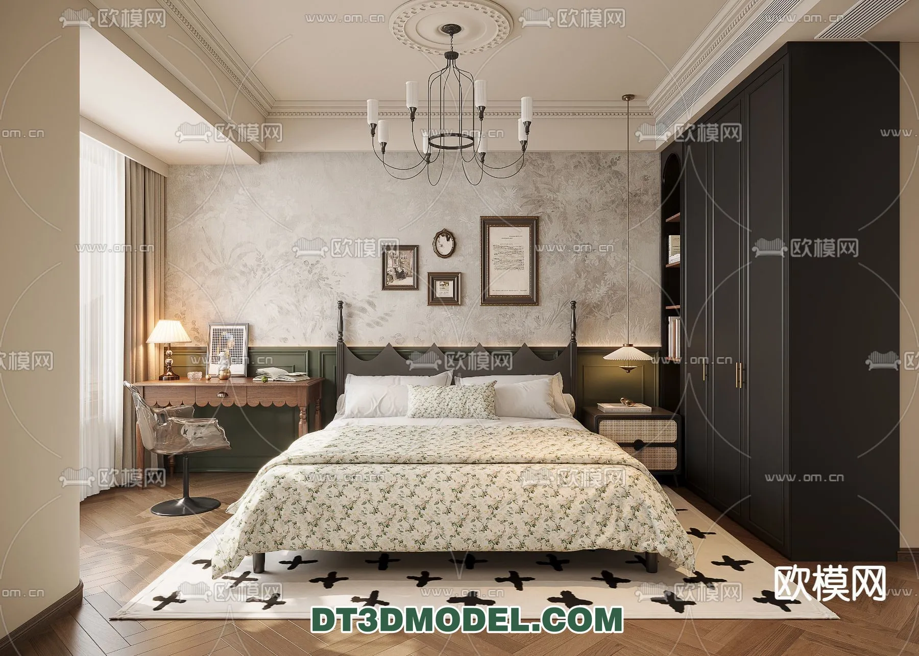Bedroom - France Style - Interior 3D Scene - 010