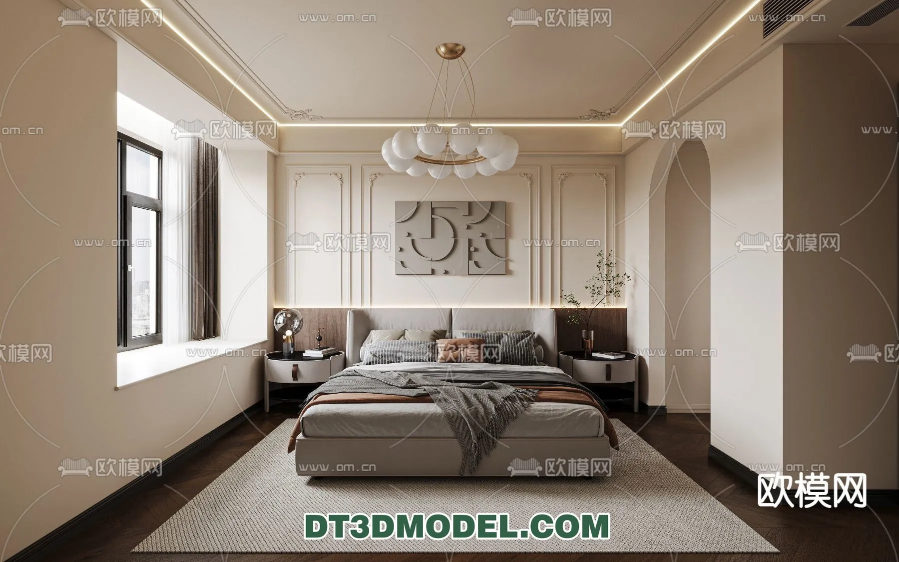 Bedroom - France Style - Interior 3D Scene - 012