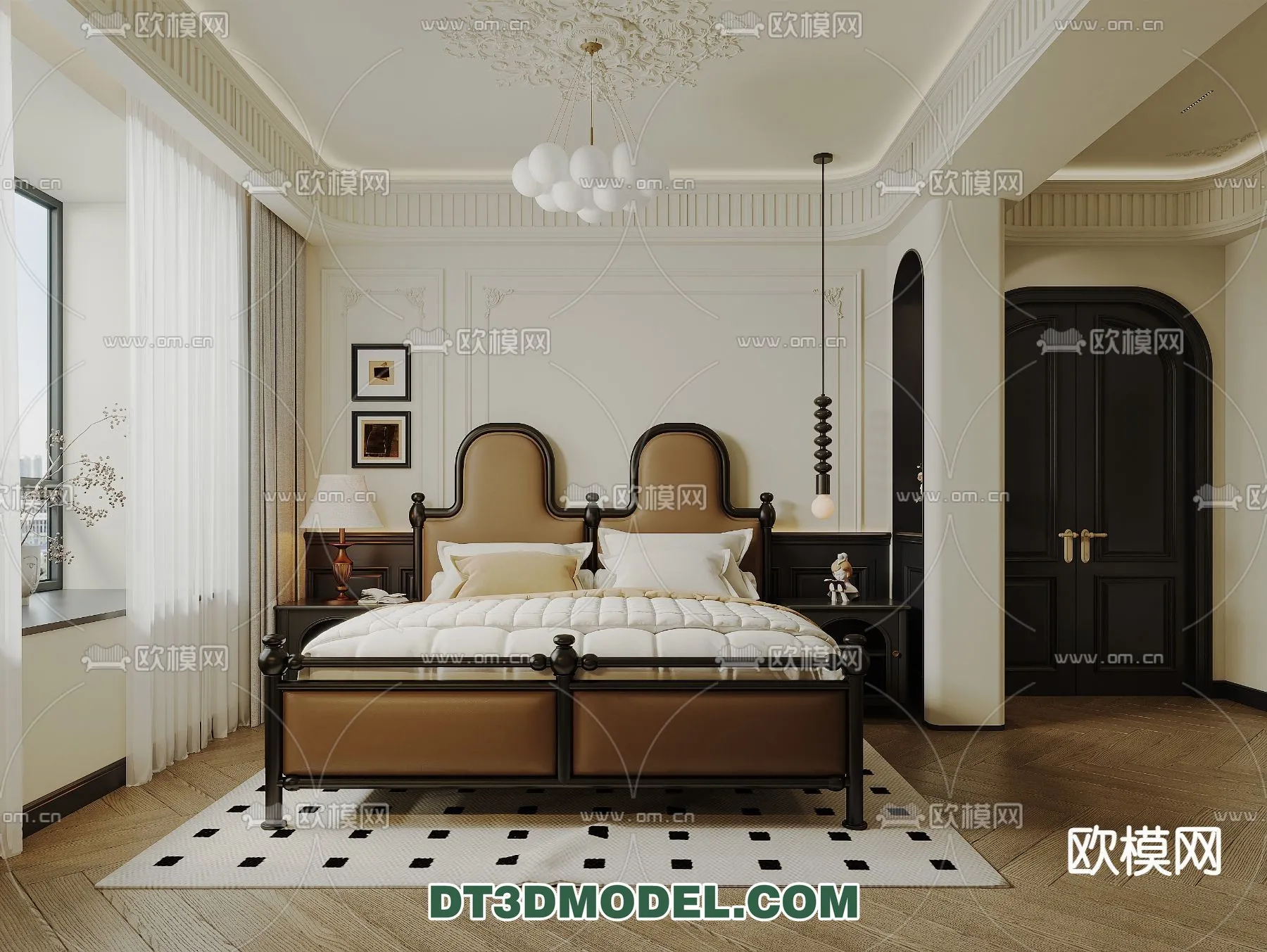 Bedroom - France Style - Interior 3D Scene - 015