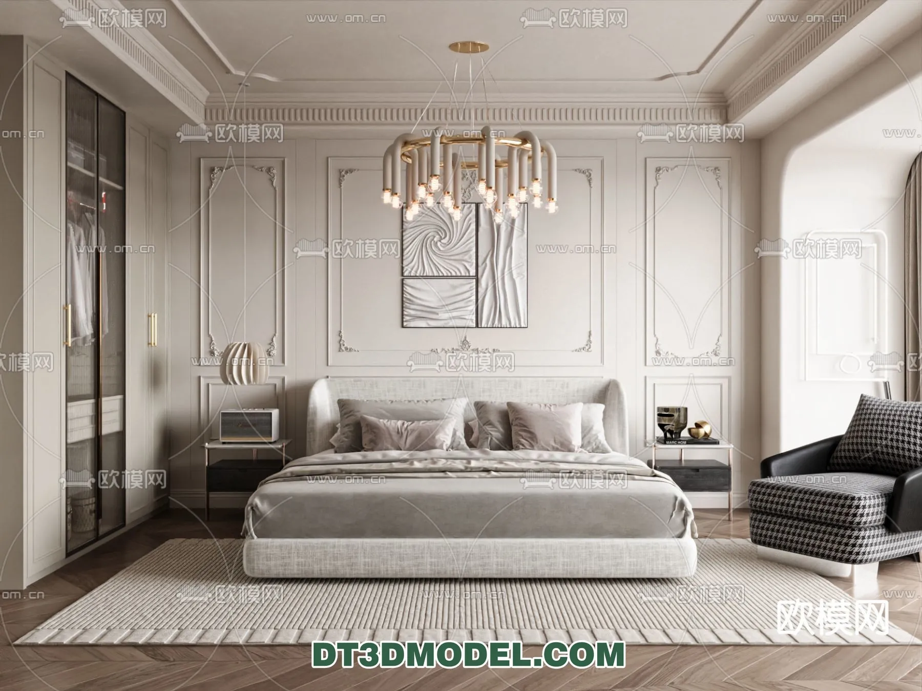 Bedroom - France Style - Interior 3D Scene - 017