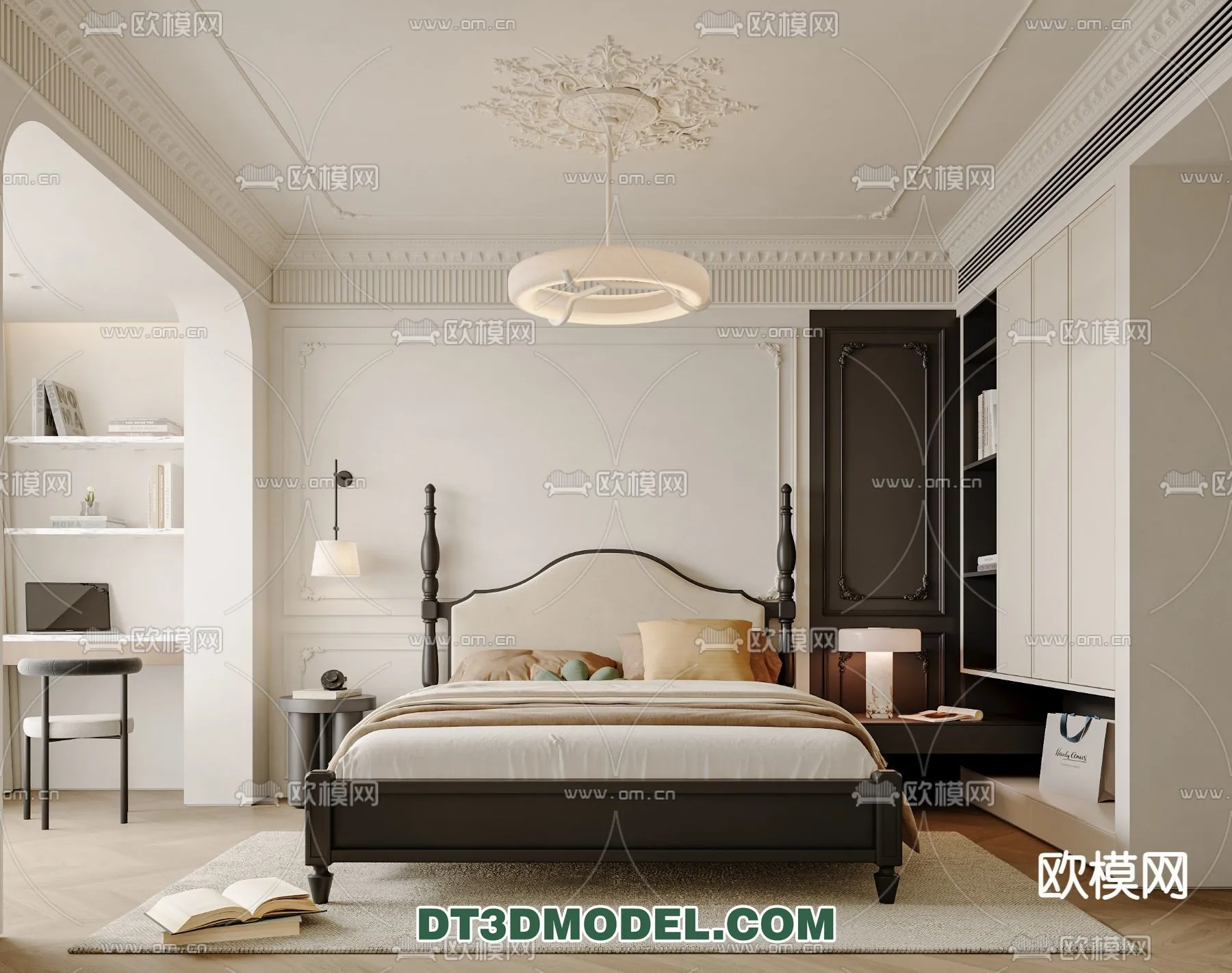 Bedroom - France Style - Interior 3D Scene - 018