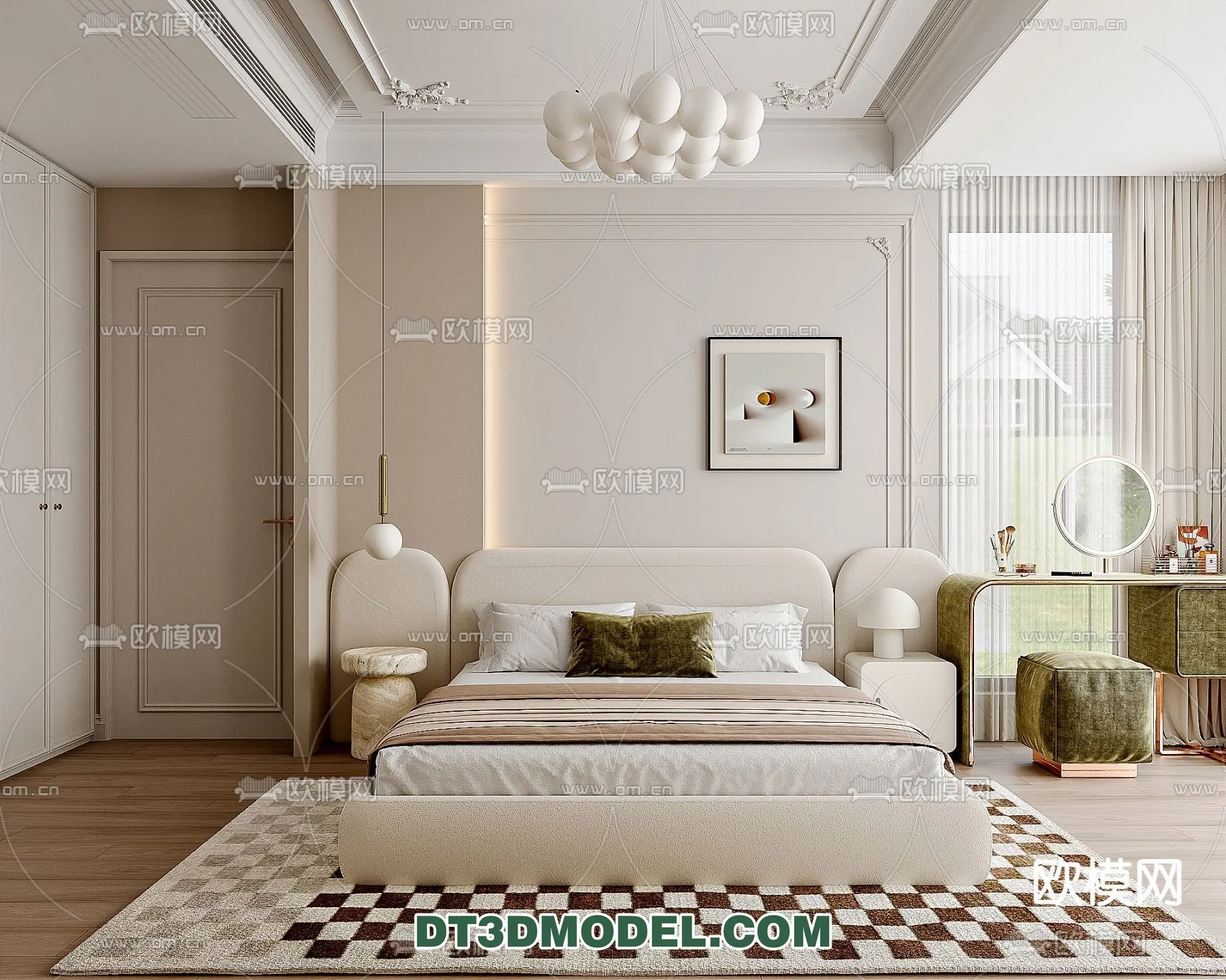 Bedroom - France Style - Interior 3D Scene - 022