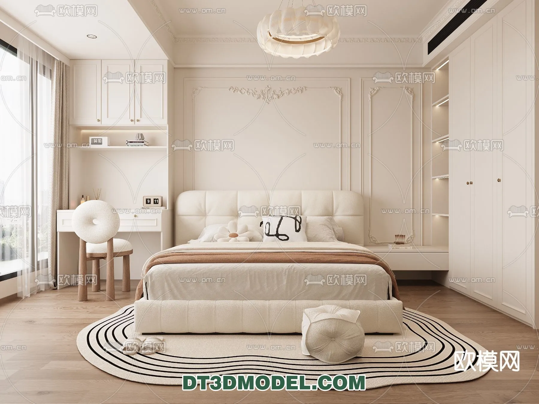 Bedroom - France Style - Interior 3D Scene - 024