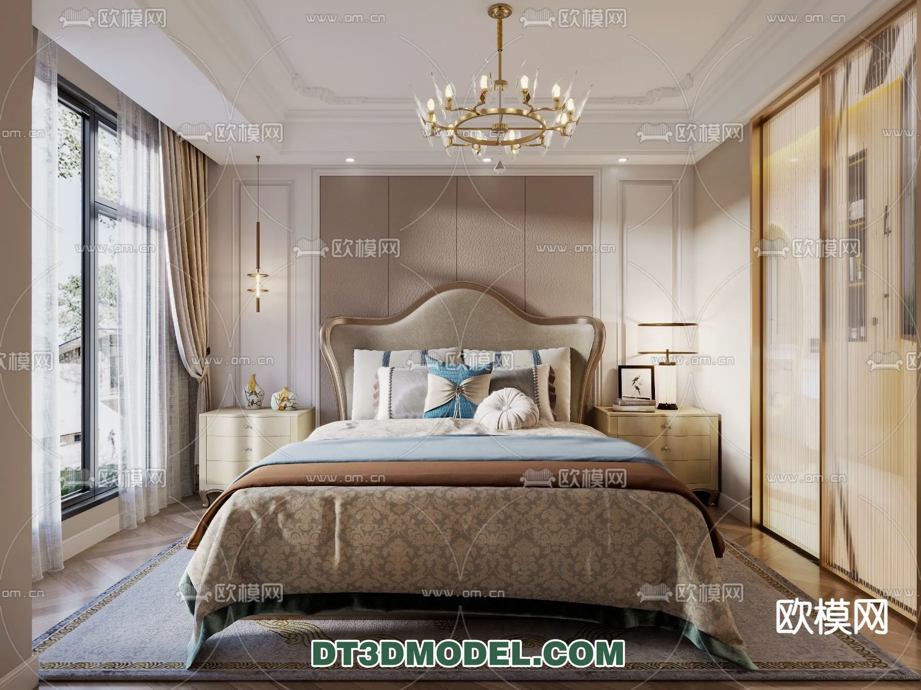 Bedroom - France Style - Interior 3D Scene - 025