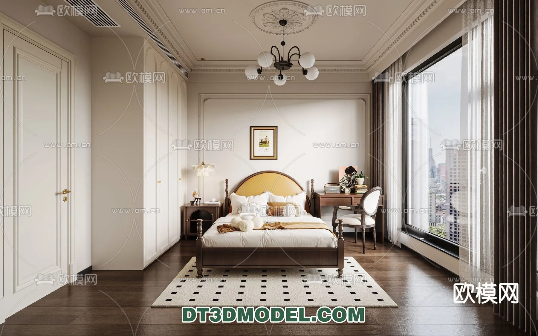 Bedroom - France Style - Interior 3D Scene - 027