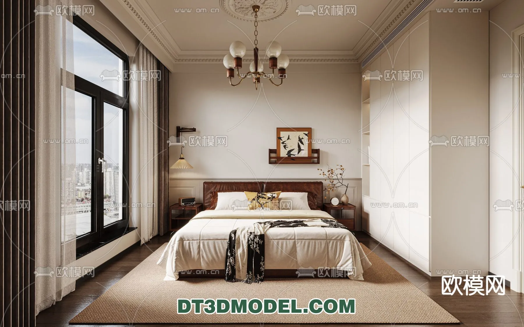 Bedroom - France Style - Interior 3D Scene - 028