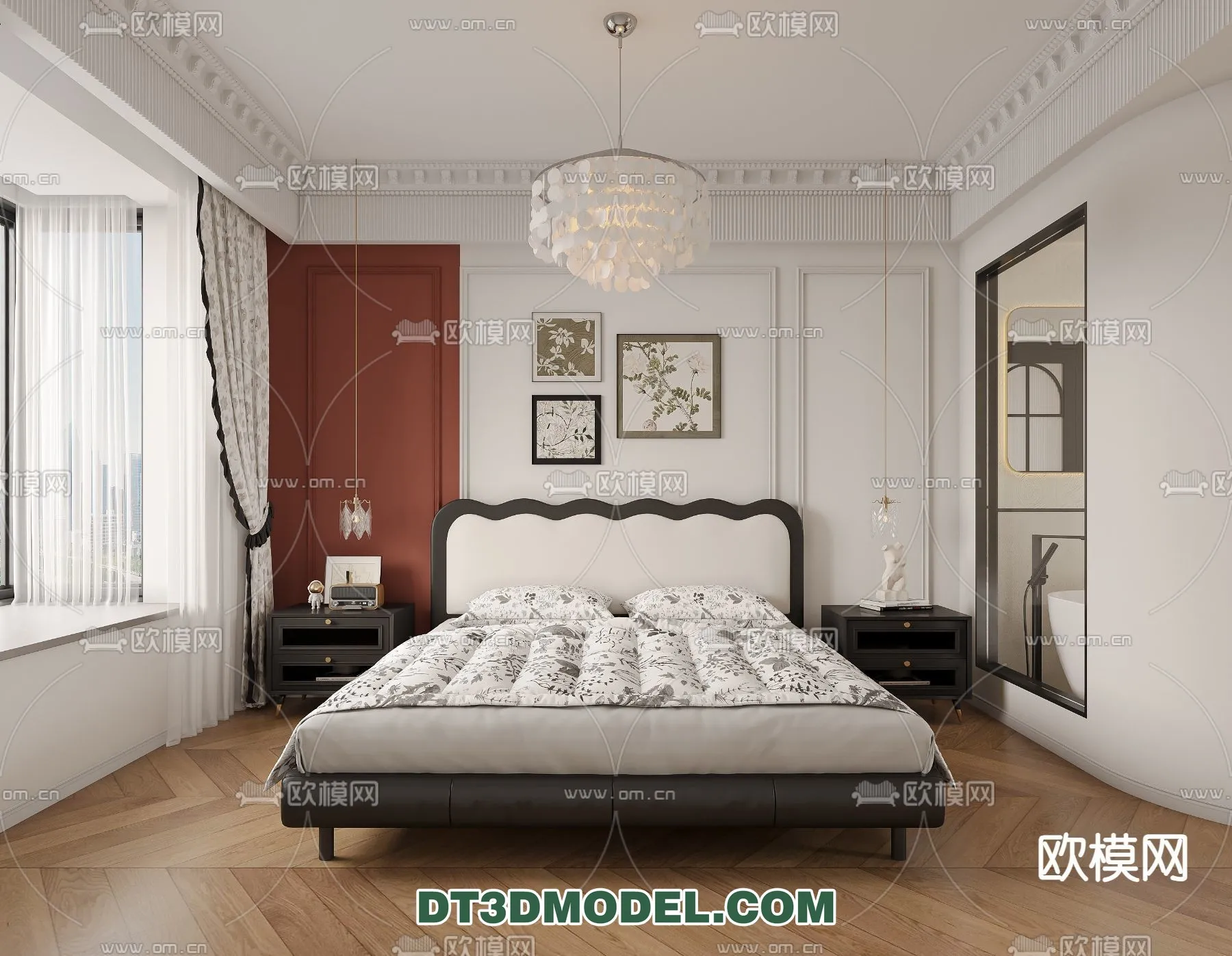 Bedroom - France Style - Interior 3D Scene - 029