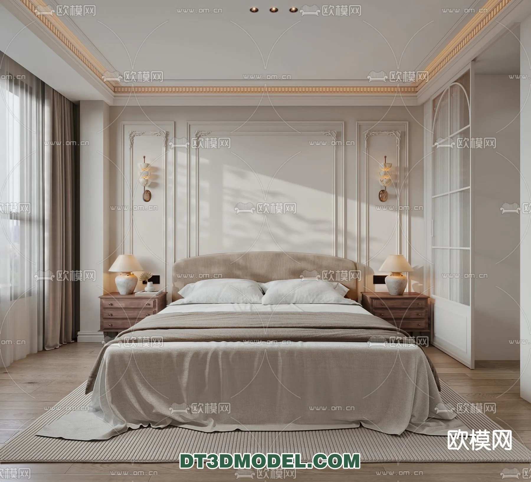 Bedroom - France Style - Interior 3D Scene - 030