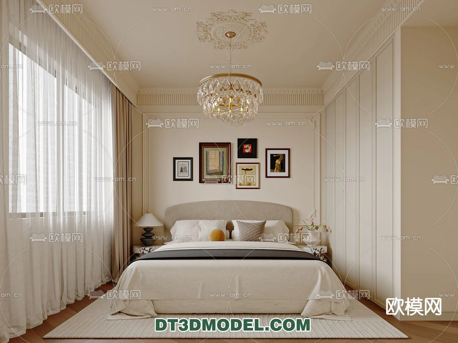 Bedroom - France Style - Interior 3D Scene - 031