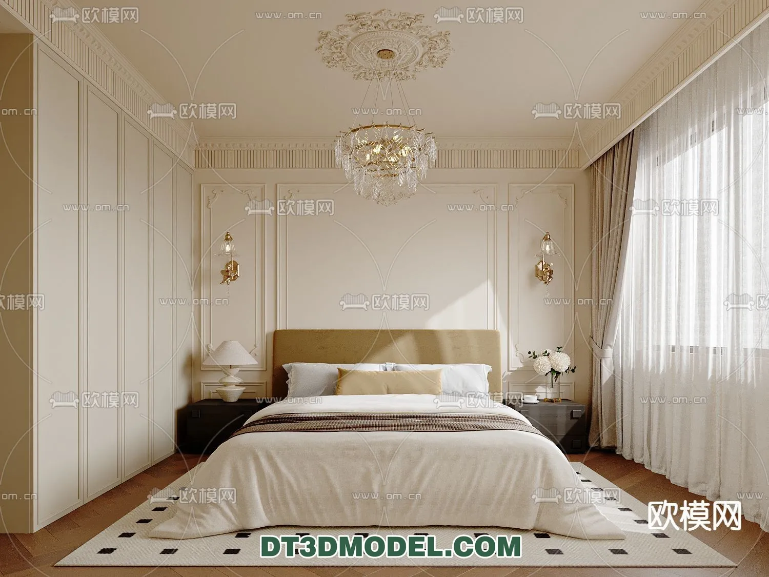 Bedroom - France Style - Interior 3D Scene - 032