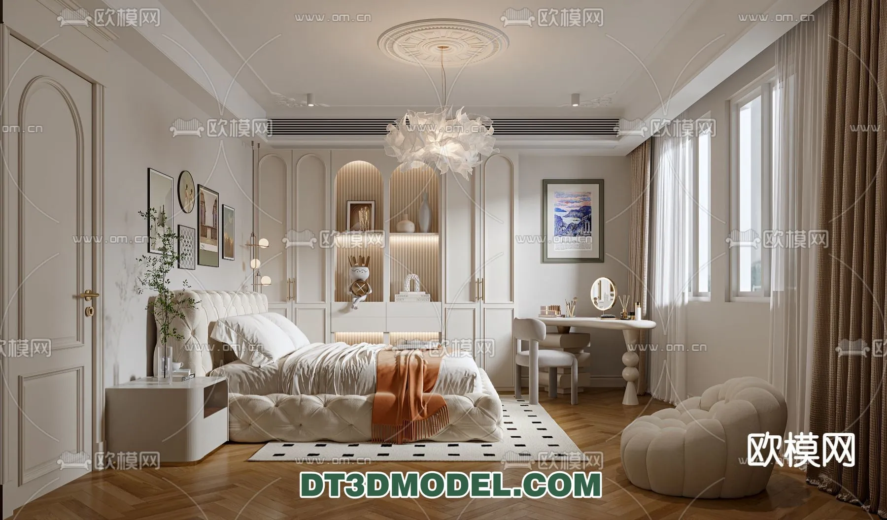 Bedroom - France Style - Interior 3D Scene - 034