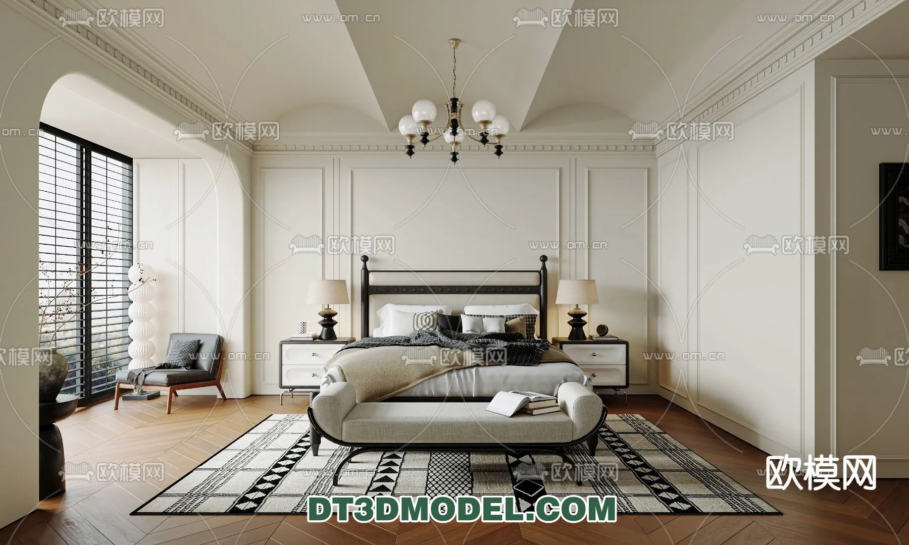 Bedroom - France Style - Interior 3D Scene - 035