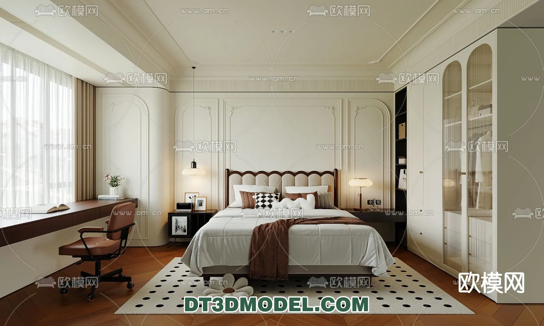 Bedroom - France Style - Interior 3D Scene - 040