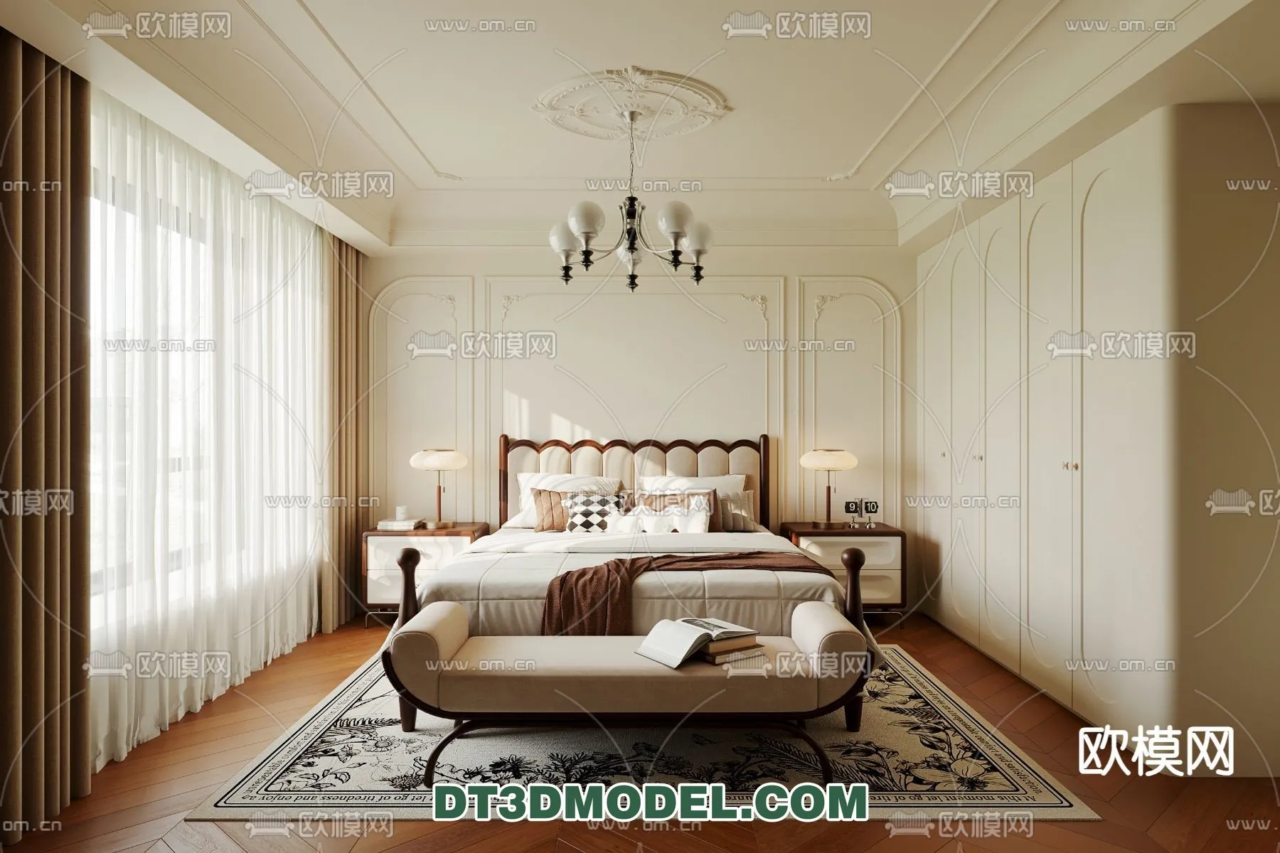 Bedroom - France Style - Interior 3D Scene - 041