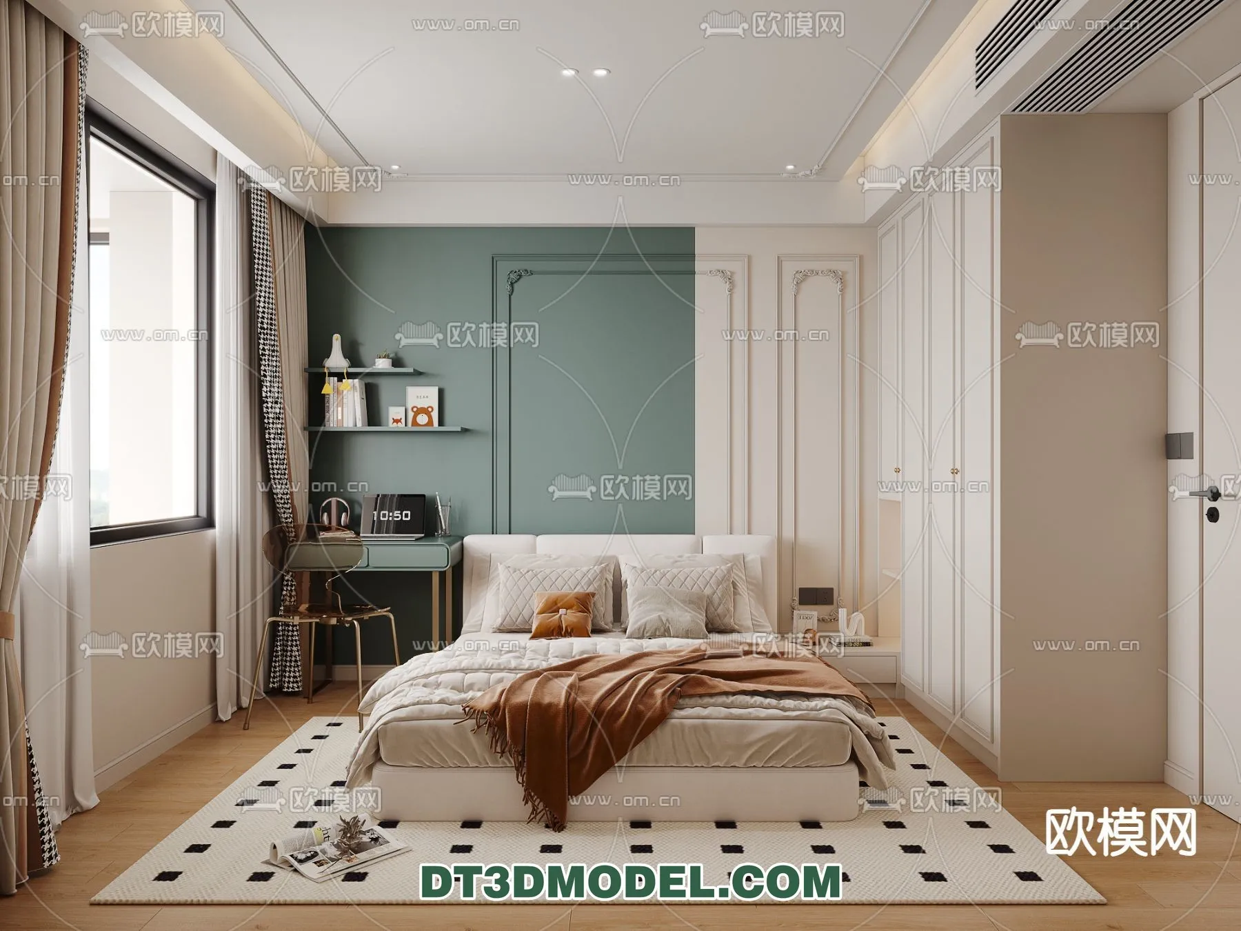 Bedroom - France Style - Interior 3D Scene - 043