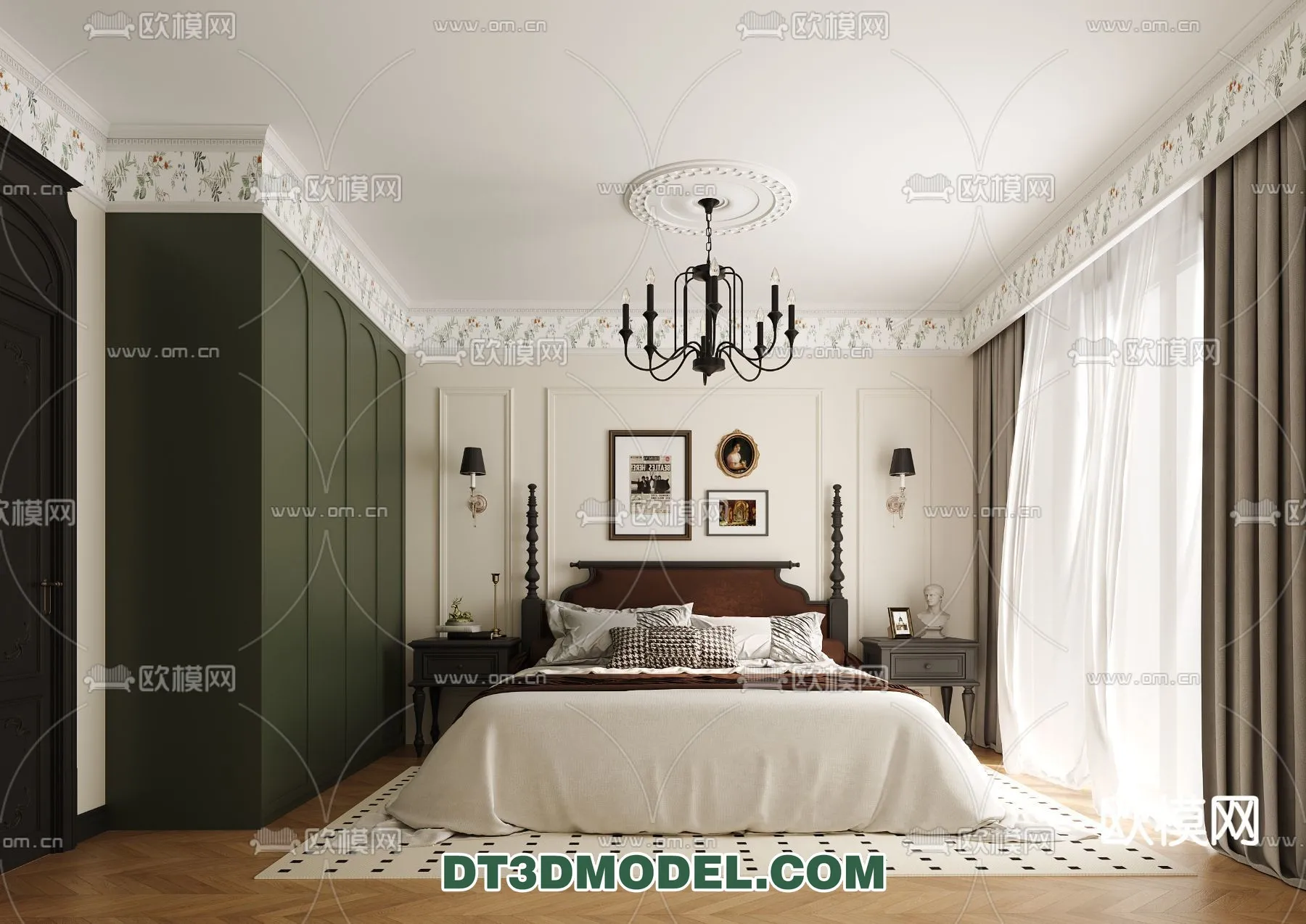 Bedroom - France Style - Interior 3D Scene - 044