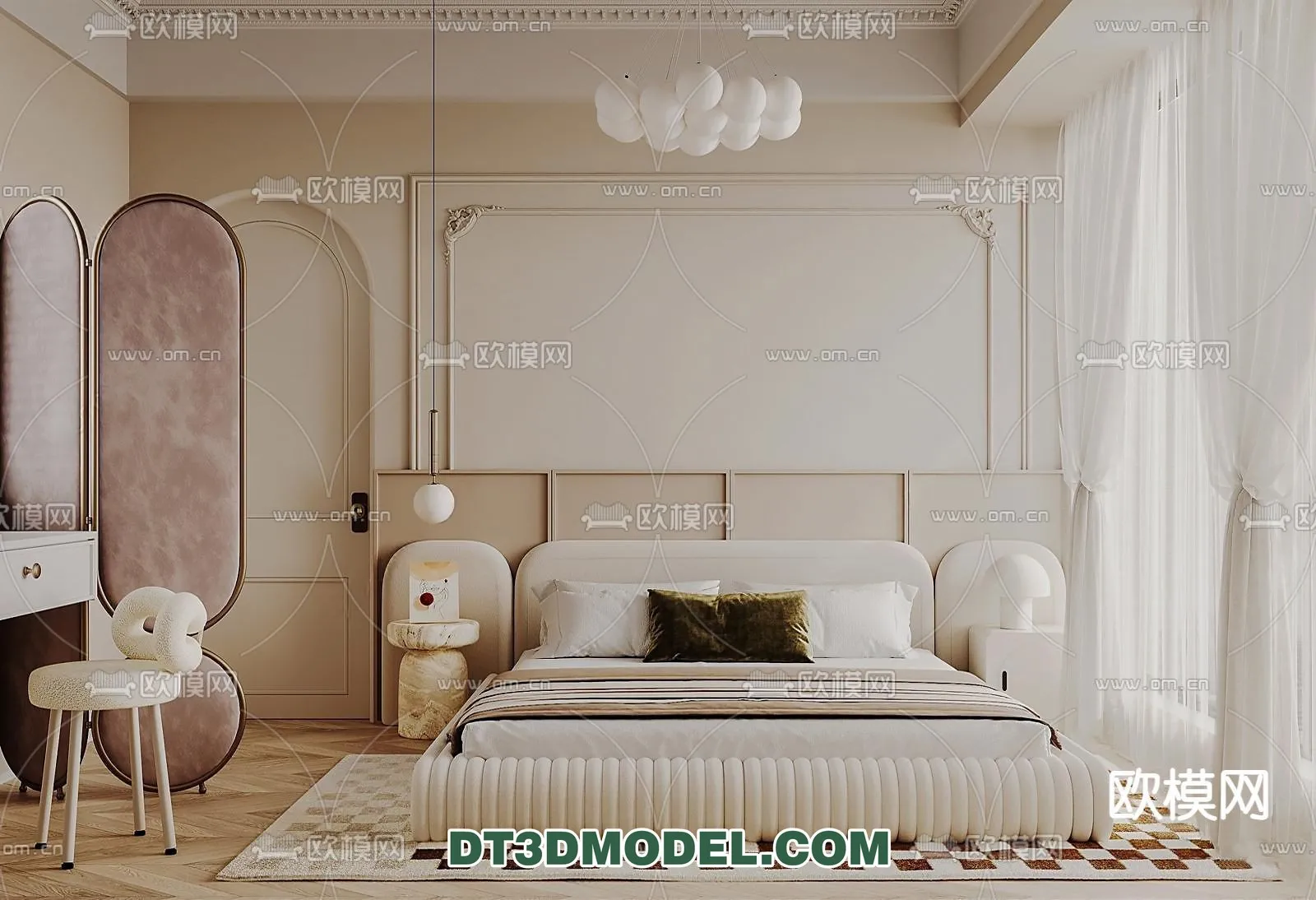 Bedroom - France Style - Interior 3D Scene - 048