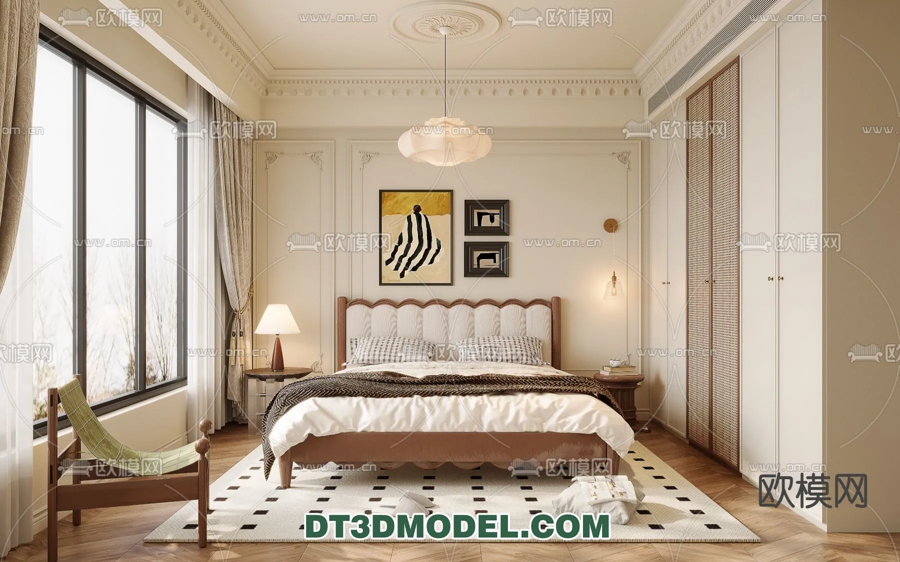 Bedroom - France Style - Interior 3D Scene - 049