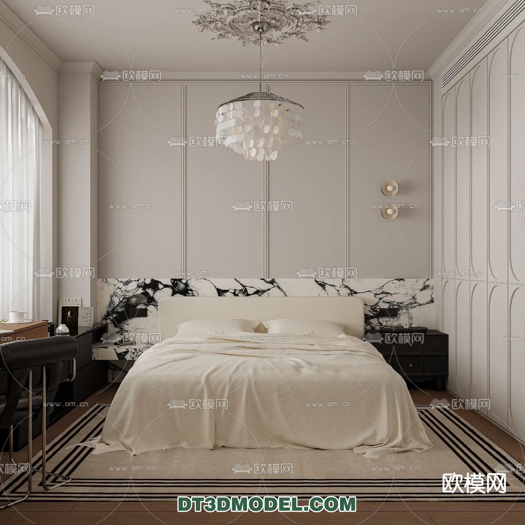 Bedroom - France Style - Interior 3D Scene - 050