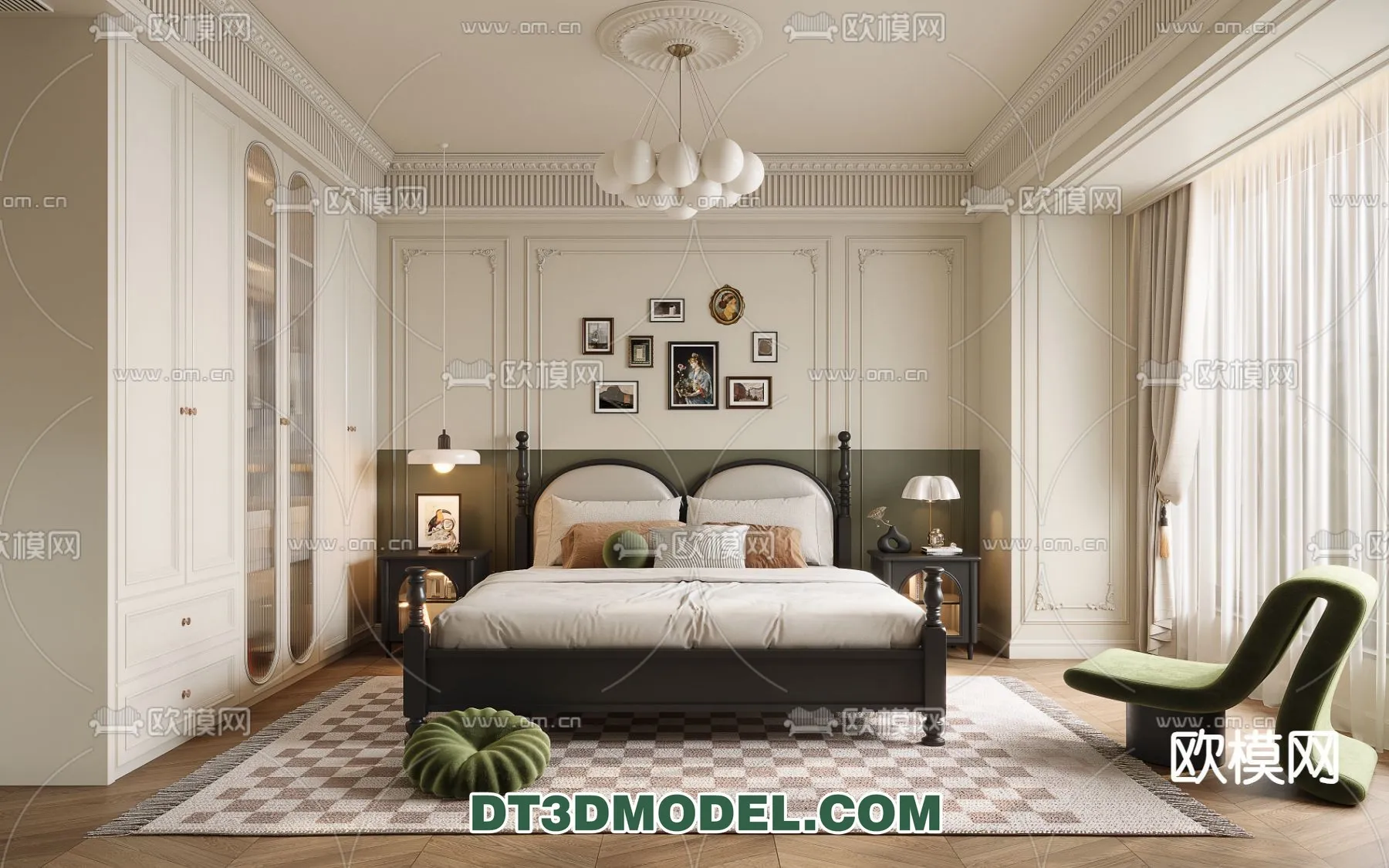 Bedroom - France Style - Interior 3D Scene - 055