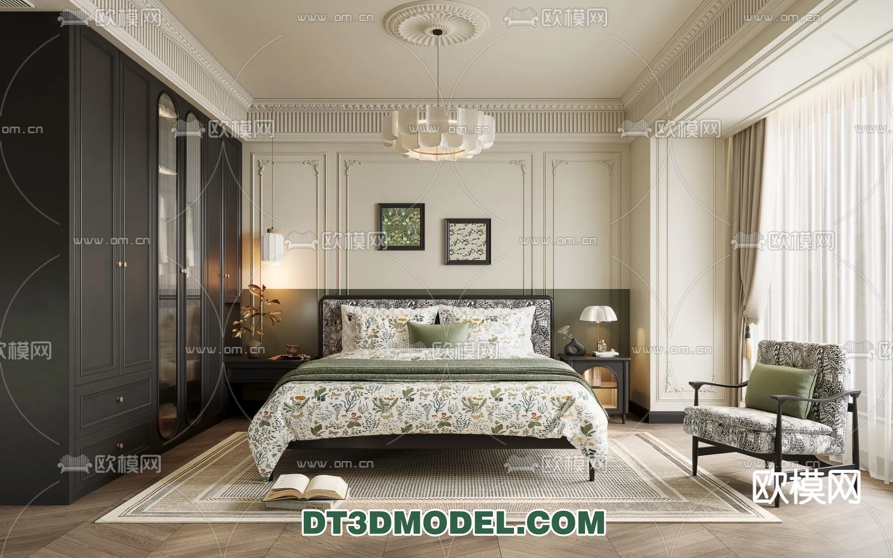 Bedroom - France Style - Interior 3D Scene - 056