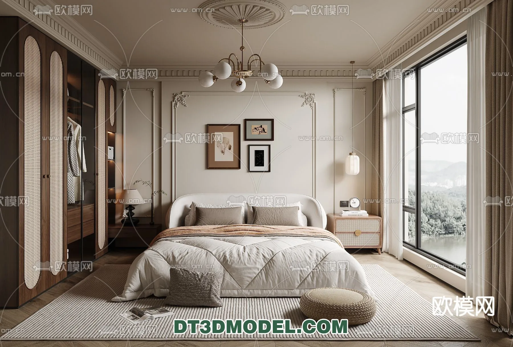 Bedroom - France Style - Interior 3D Scene - 059
