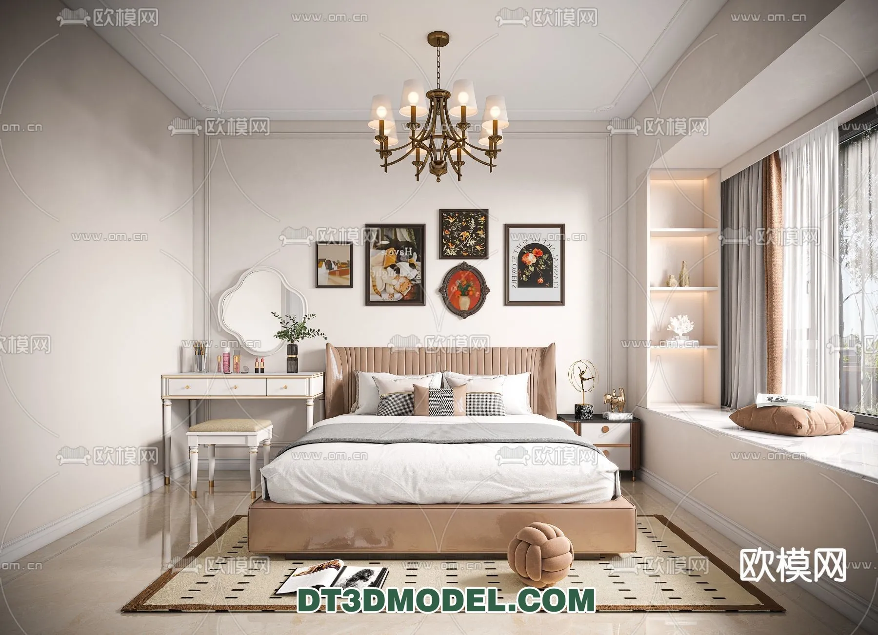 Bedroom - France Style - Interior 3D Scene - 063