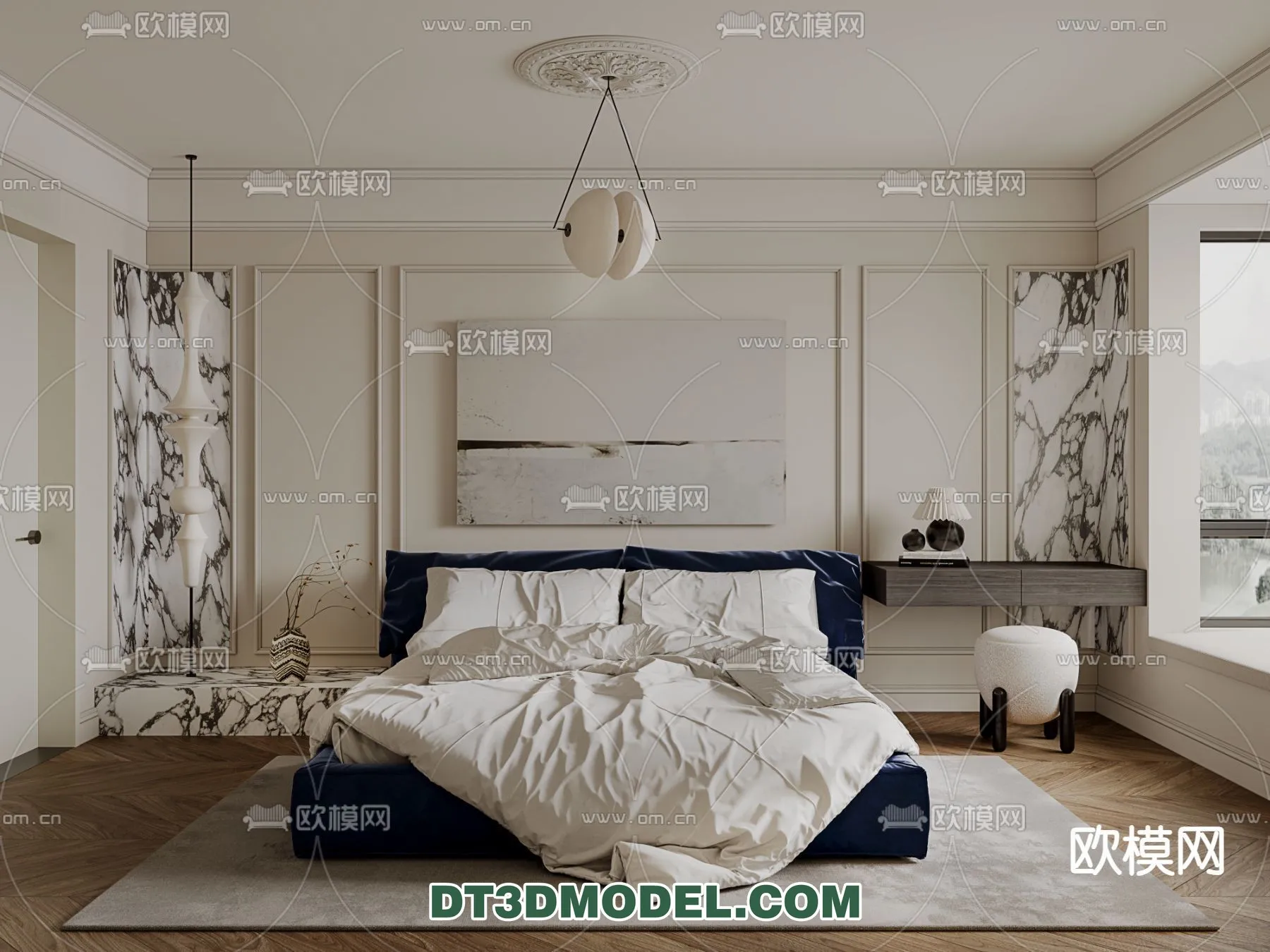 Bedroom - France Style - Interior 3D Scene - 067