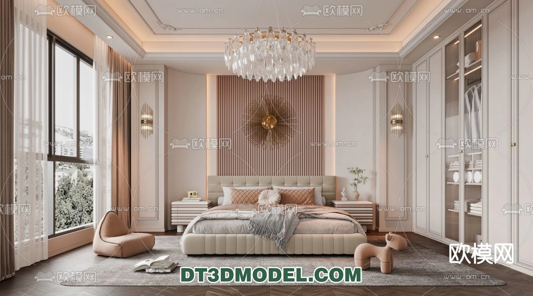 Bedroom - France Style - Interior 3D Scene - 068