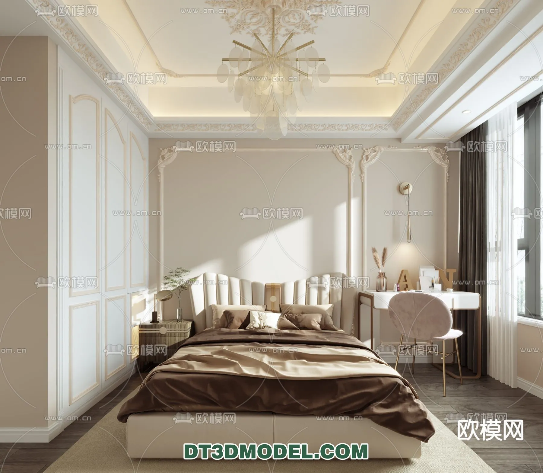 Bedroom - France Style - Interior 3D Scene - 070