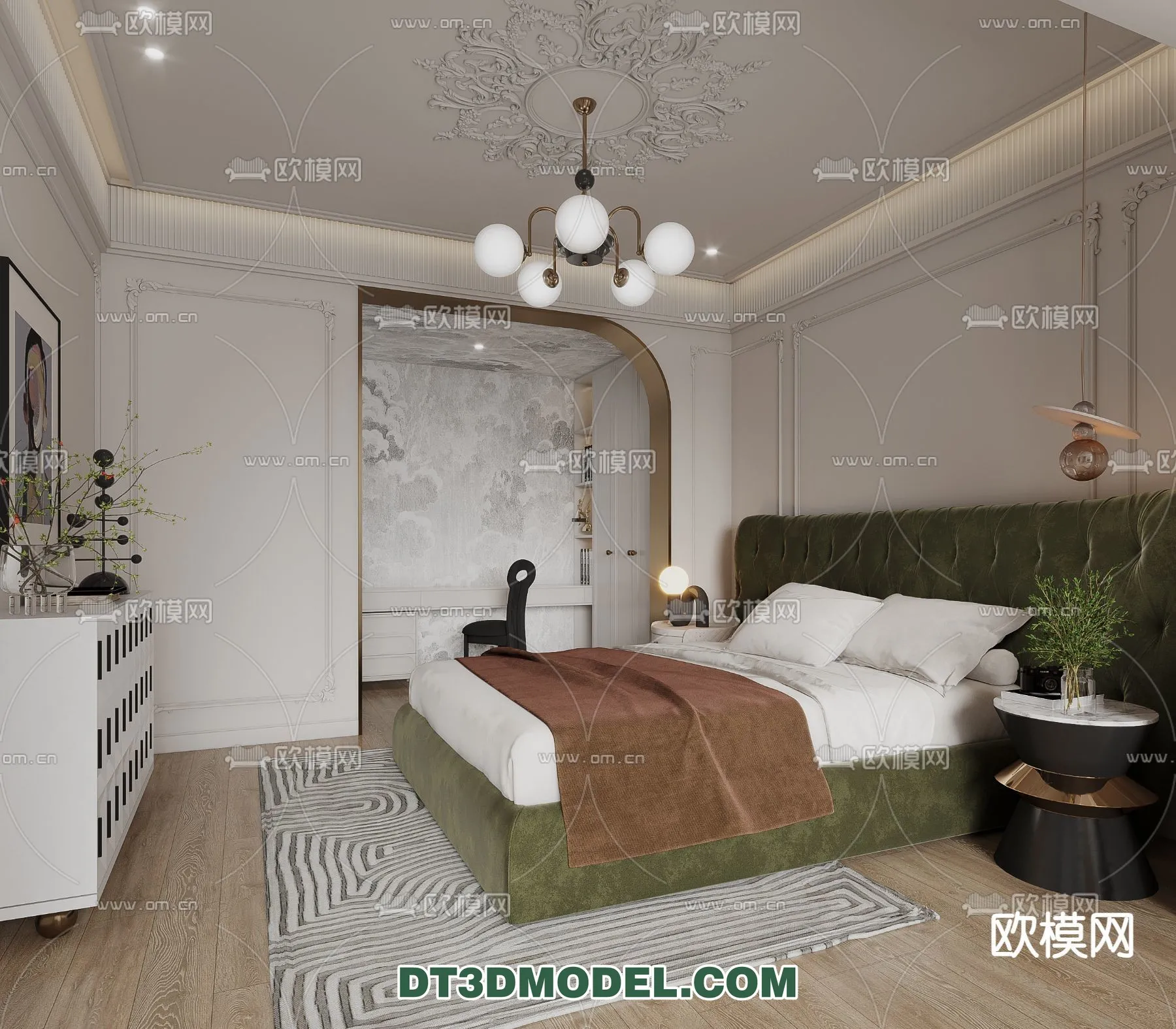 Bedroom - France Style - Interior 3D Scene - 071
