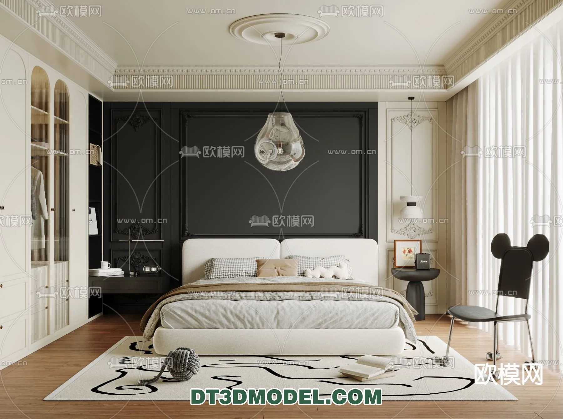Bedroom - France Style - Interior 3D Scene - 072