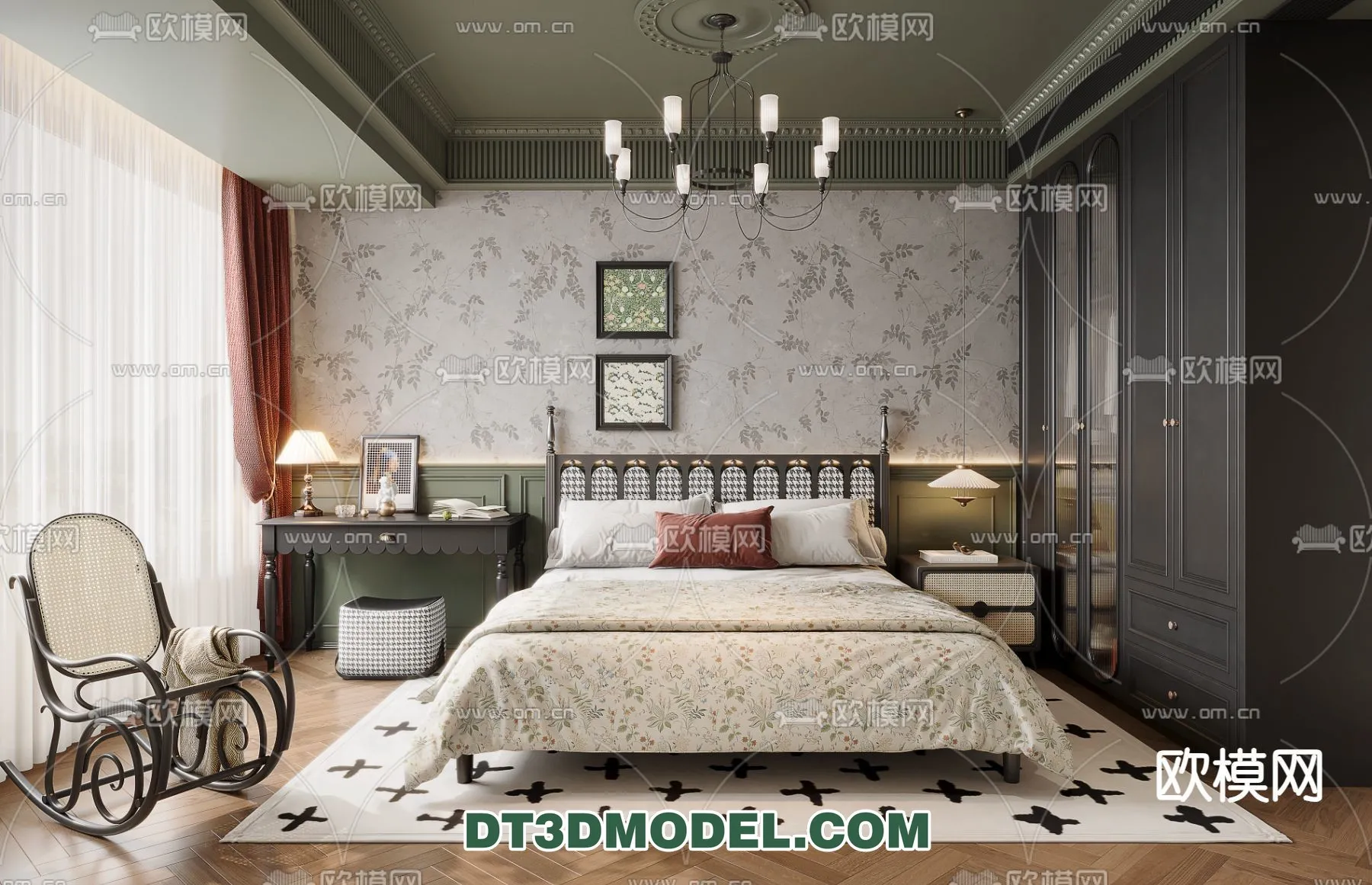 Bedroom - France Style - Interior 3D Scene - 073