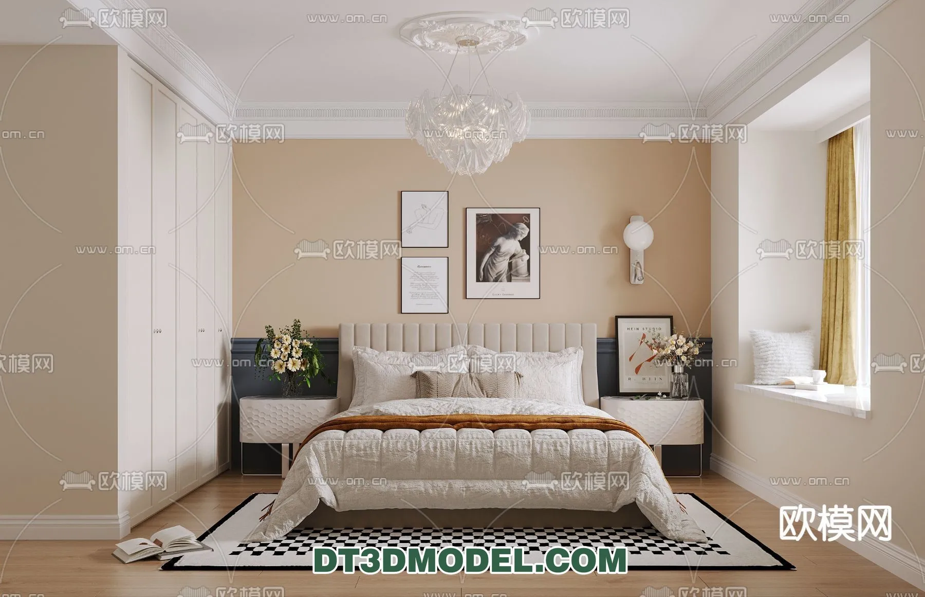 Bedroom - France Style - Interior 3D Scene - 074