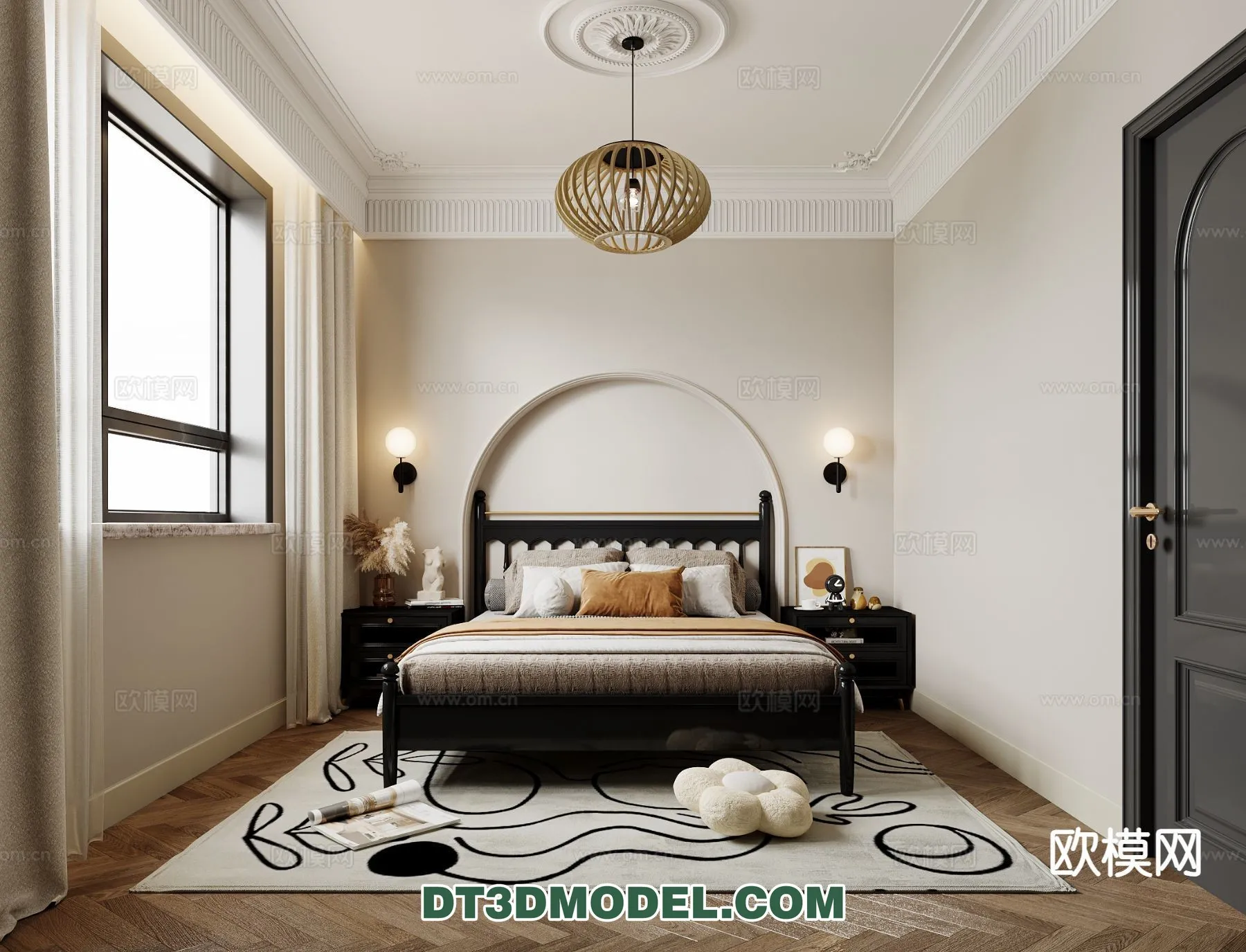 Bedroom - France Style - Interior 3D Scene - 077