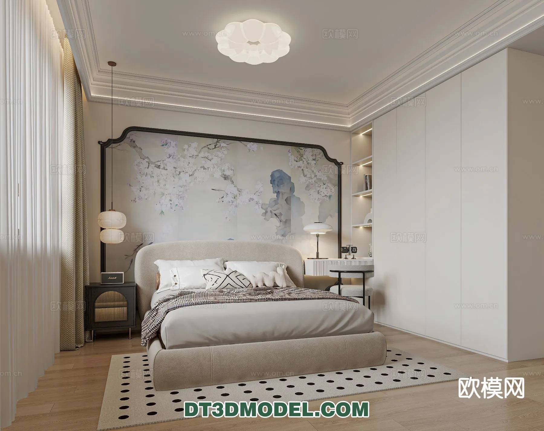 Bedroom - France Style - Interior 3D Scene - 078