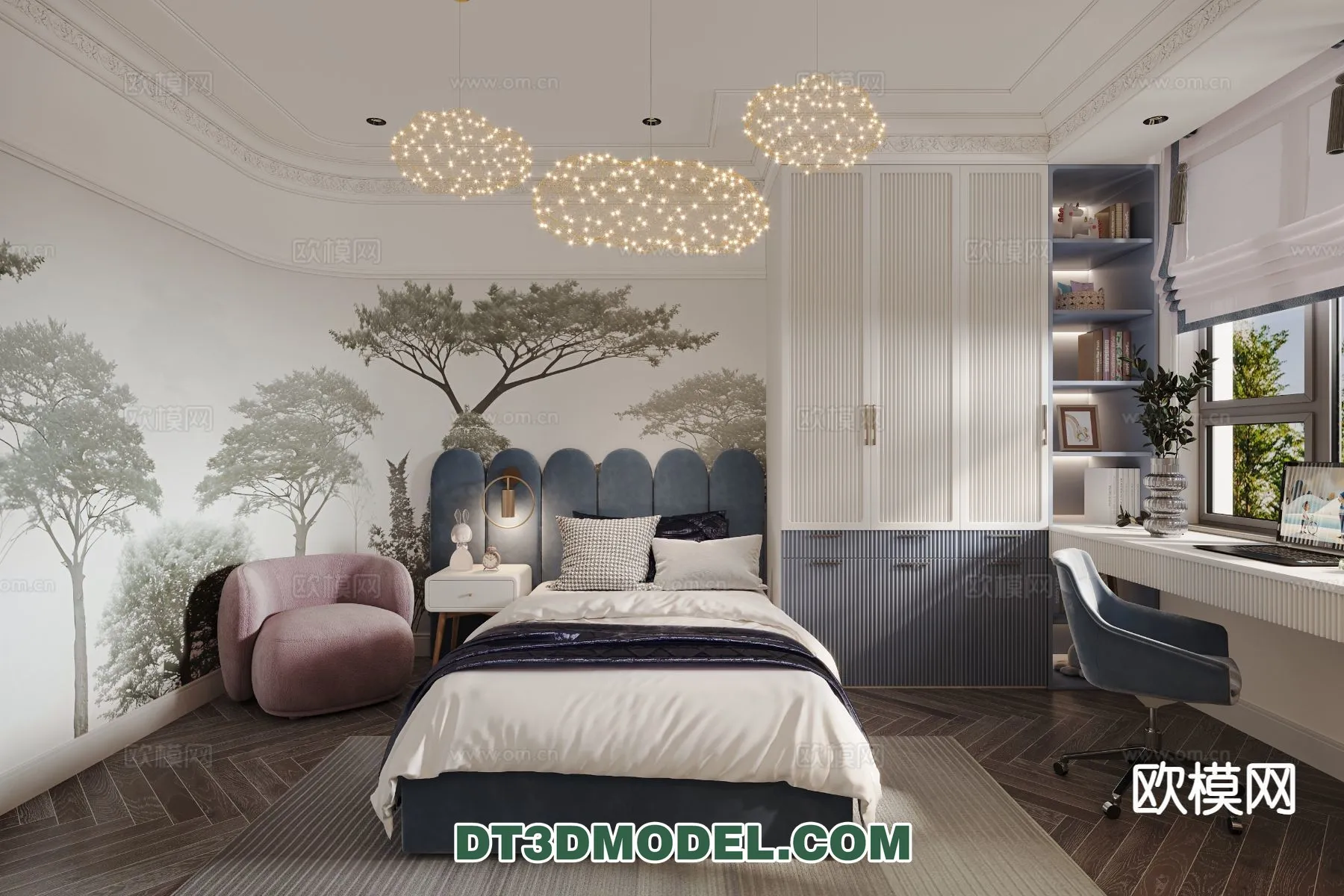 Bedroom - France Style - Interior 3D Scene - 079