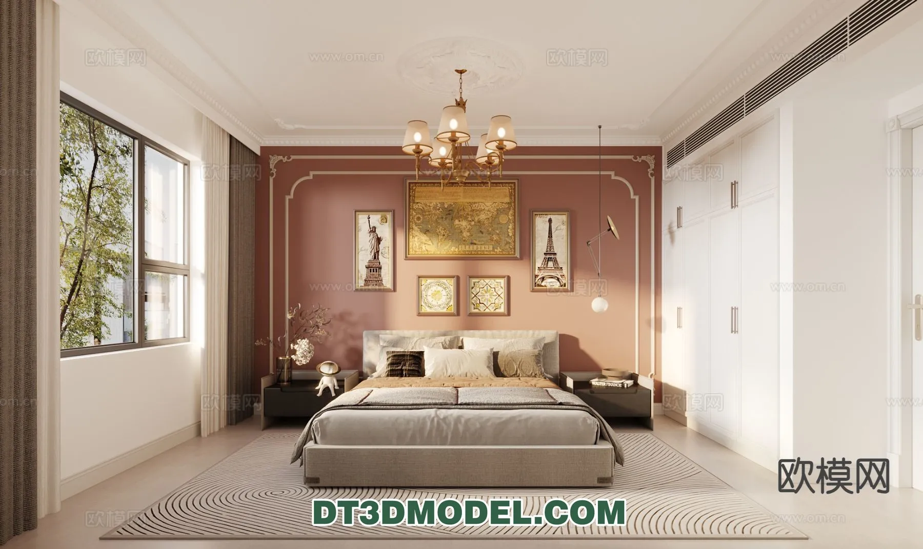 Bedroom - France Style - Interior 3D Scene - 080