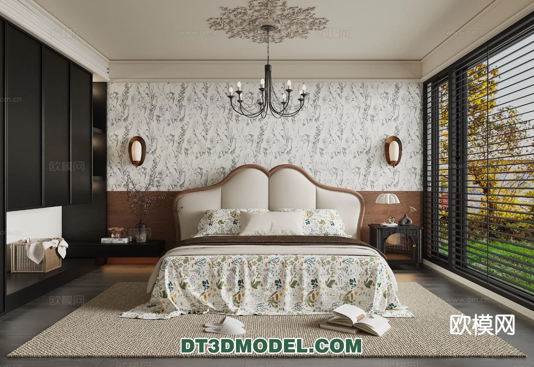 Bedroom - France Style - Interior 3D Scene - 081