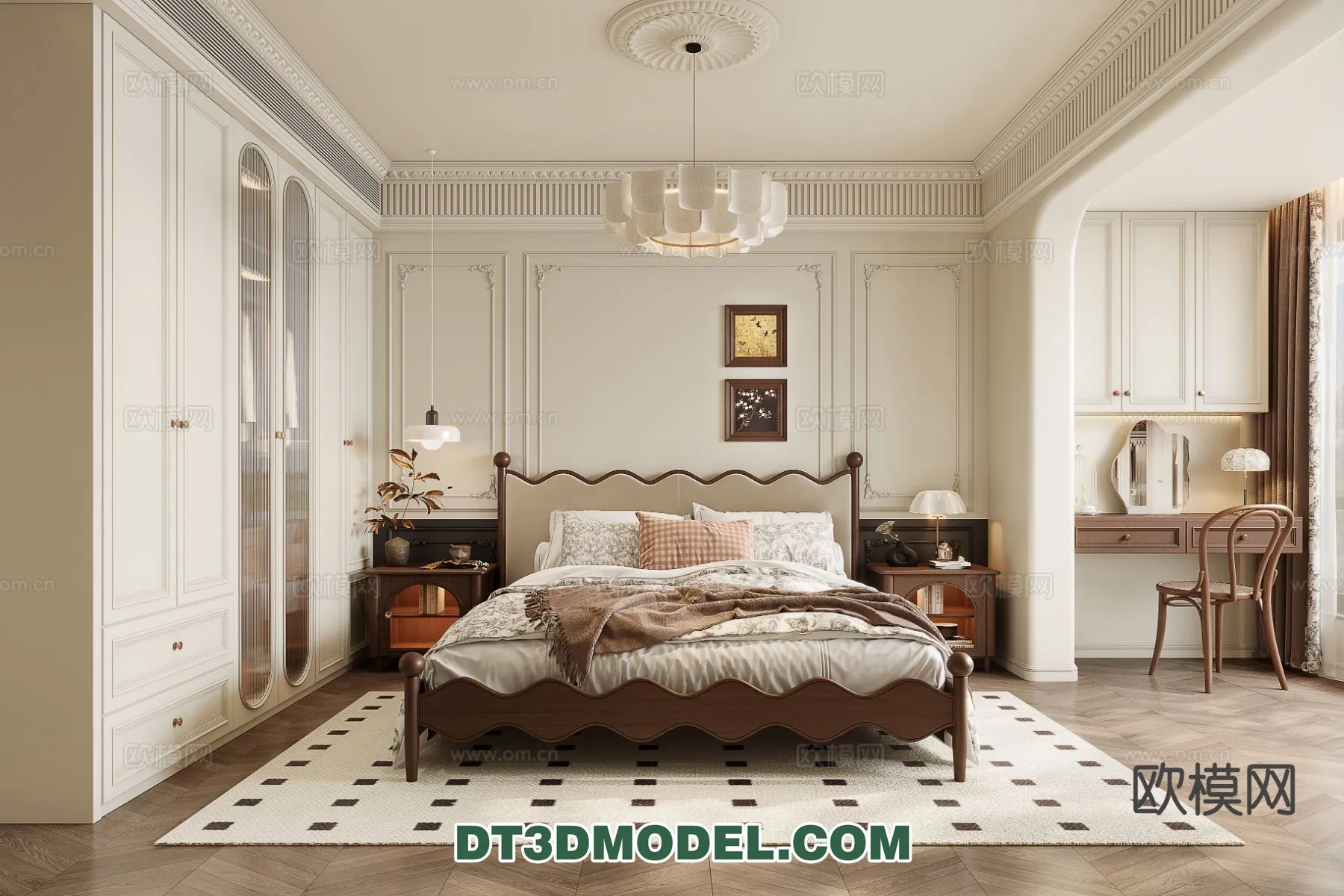 Bedroom - France Style - Interior 3D Scene - 083