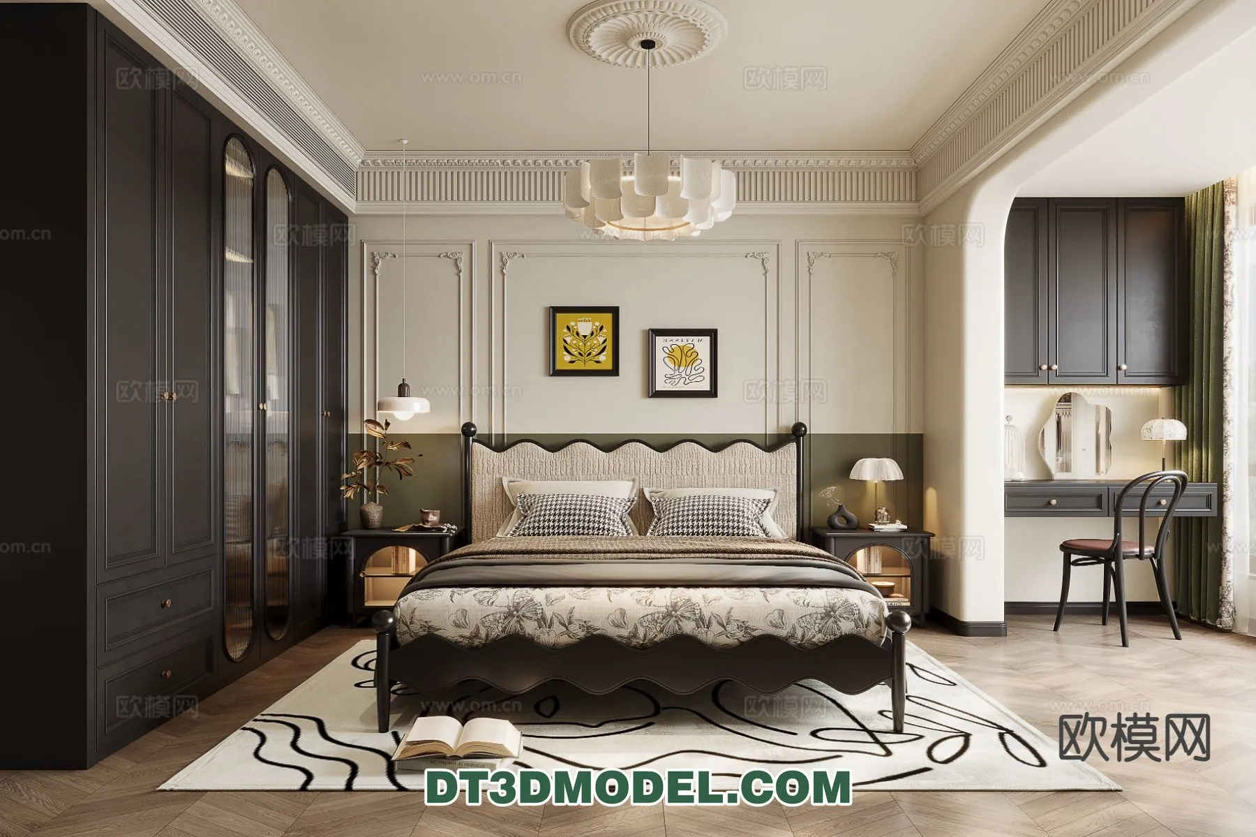 Bedroom - France Style - Interior 3D Scene - 084