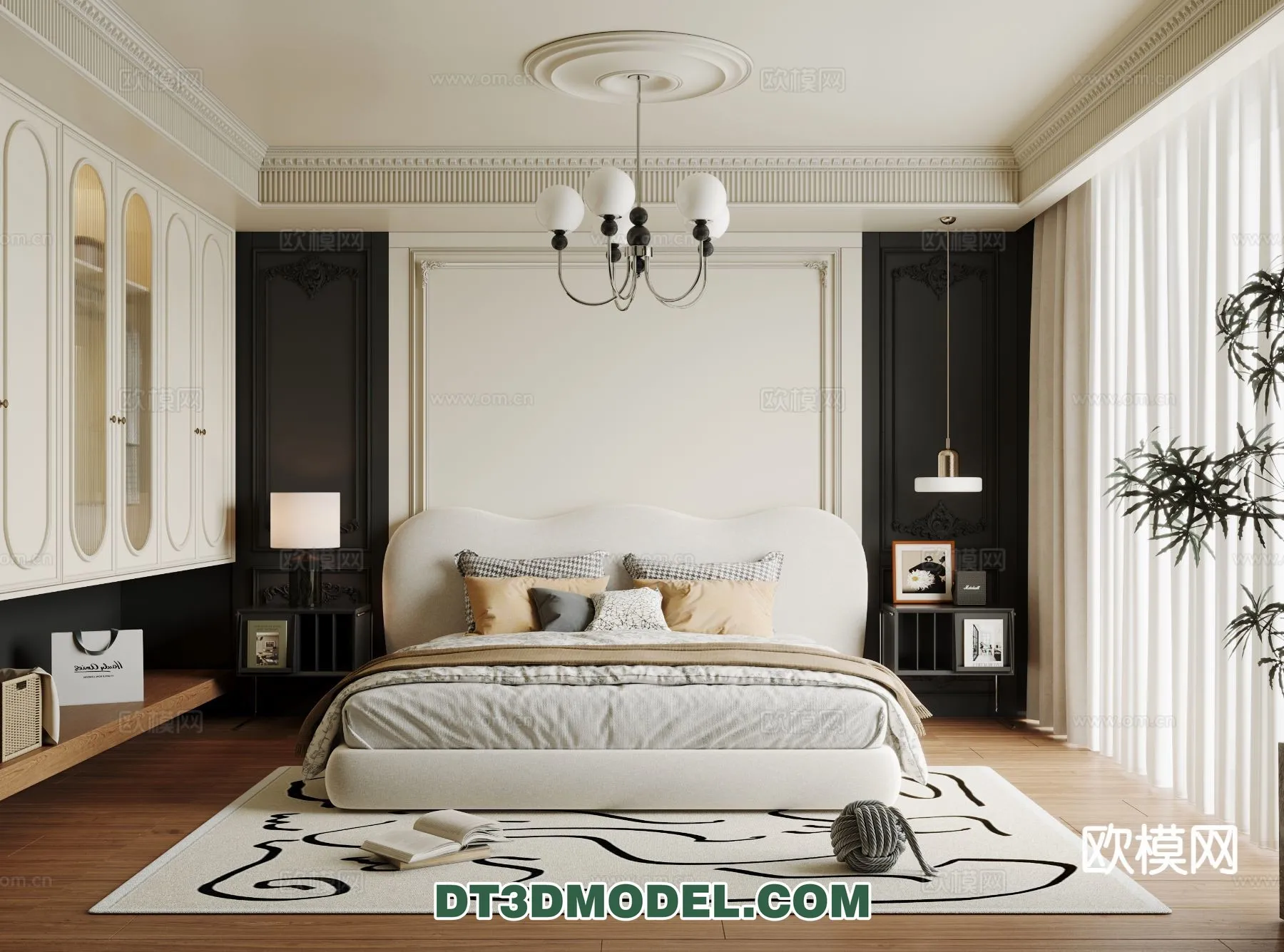 Bedroom - France Style - Interior 3D Scene - 086