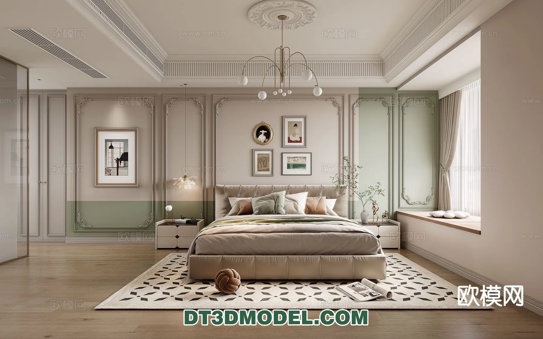 Bedroom - France Style - Interior 3D Scene - 087