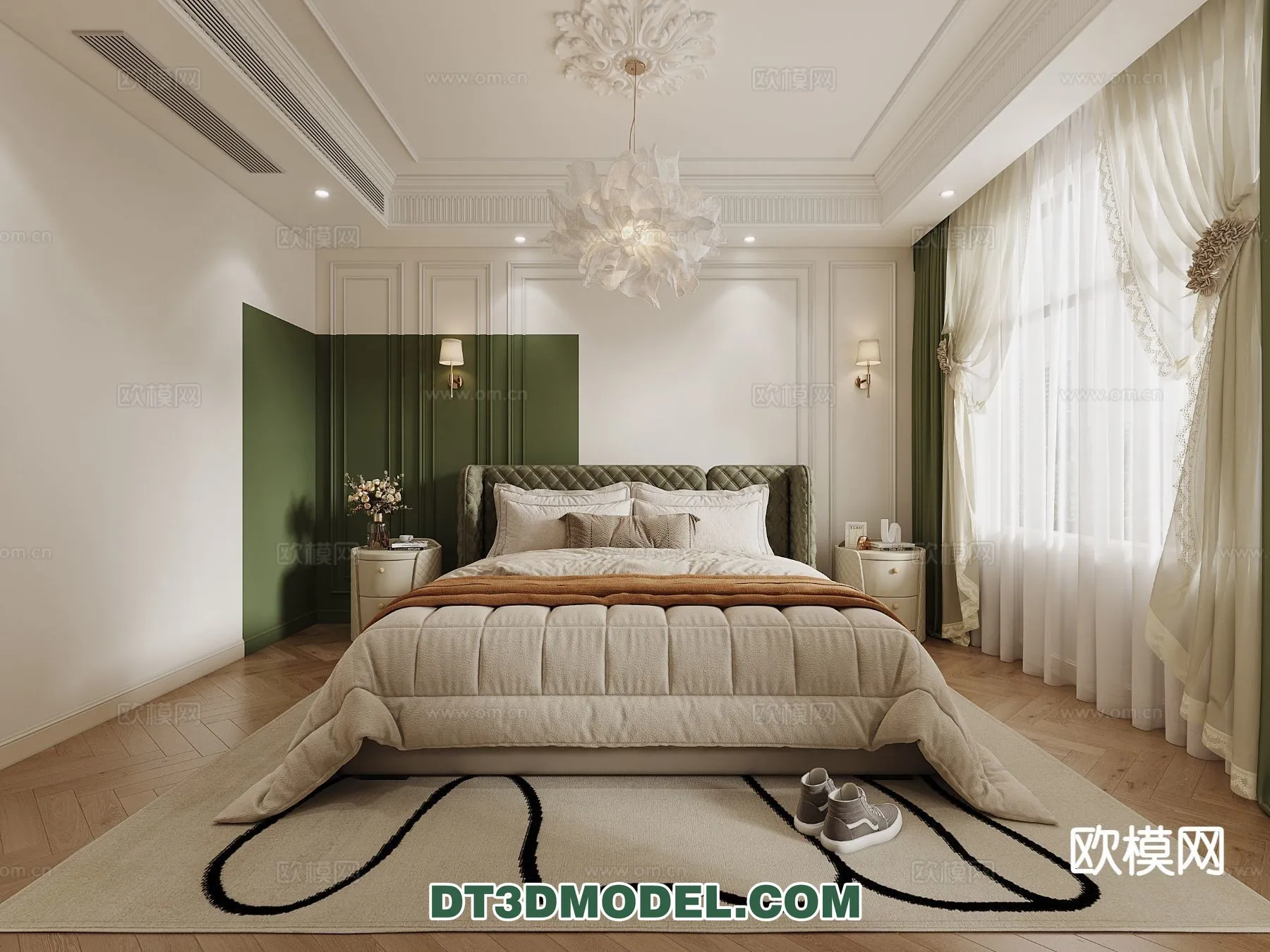 Bedroom - France Style - Interior 3D Scene - 088