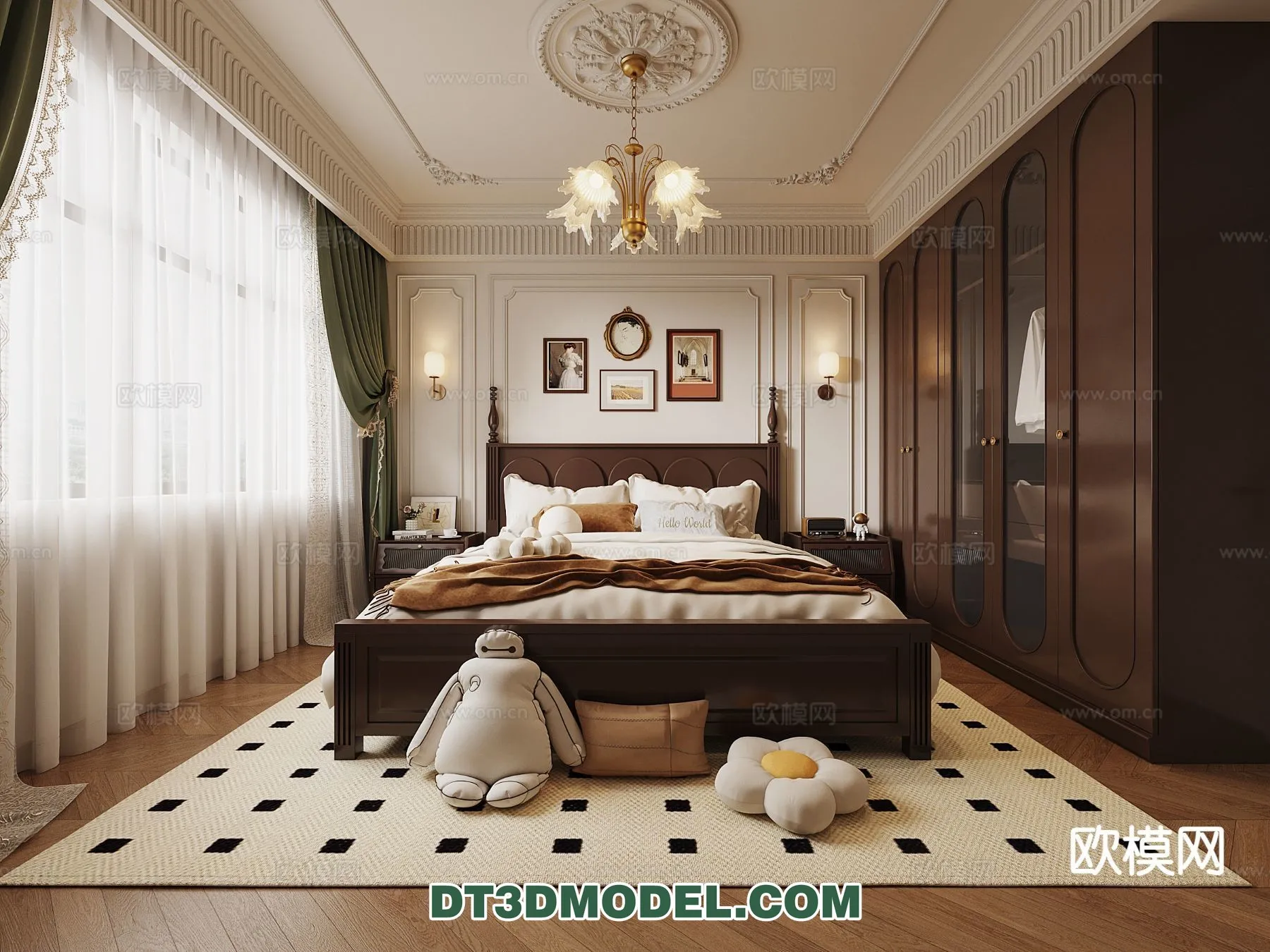 Bedroom - France Style - Interior 3D Scene - 089