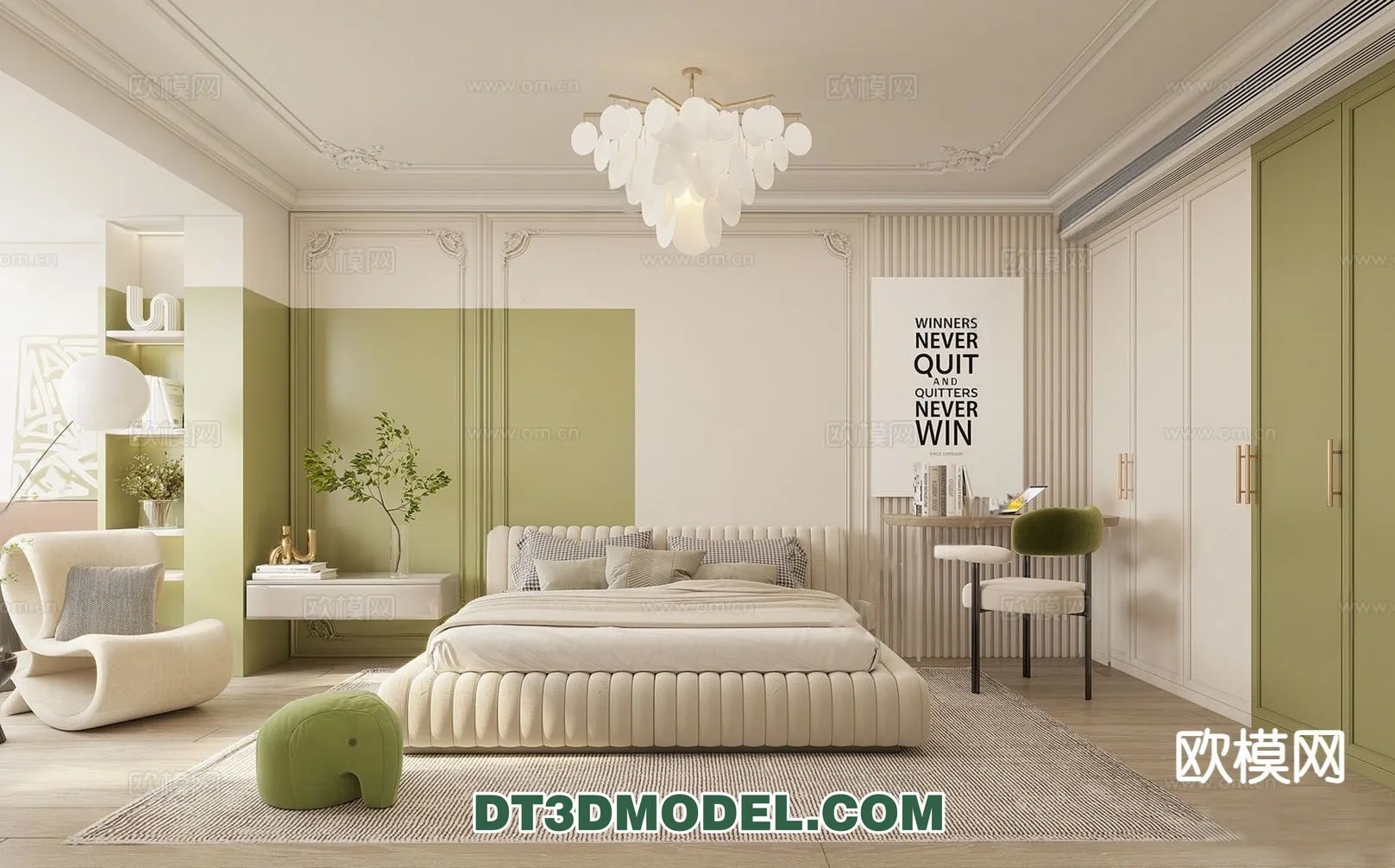 Bedroom - France Style - Interior 3D Scene - 091